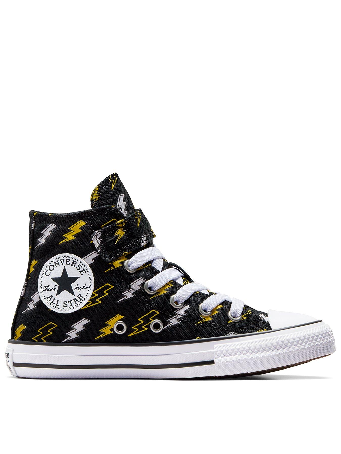 undefined Kids Girls Bolts Canvas Hi Trainers - Black