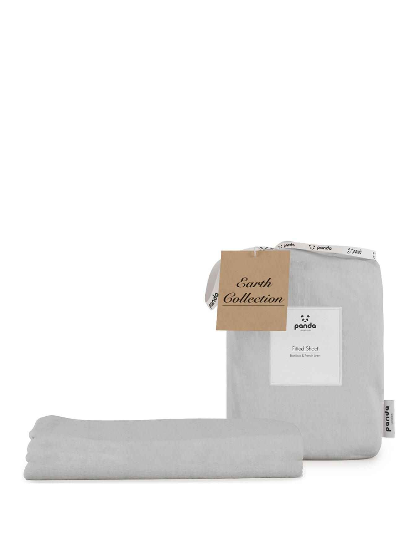 Image 2 of 6 of Panda London Panda Earth Bamboo &amp; French Linen Fitted Sheet - Grey