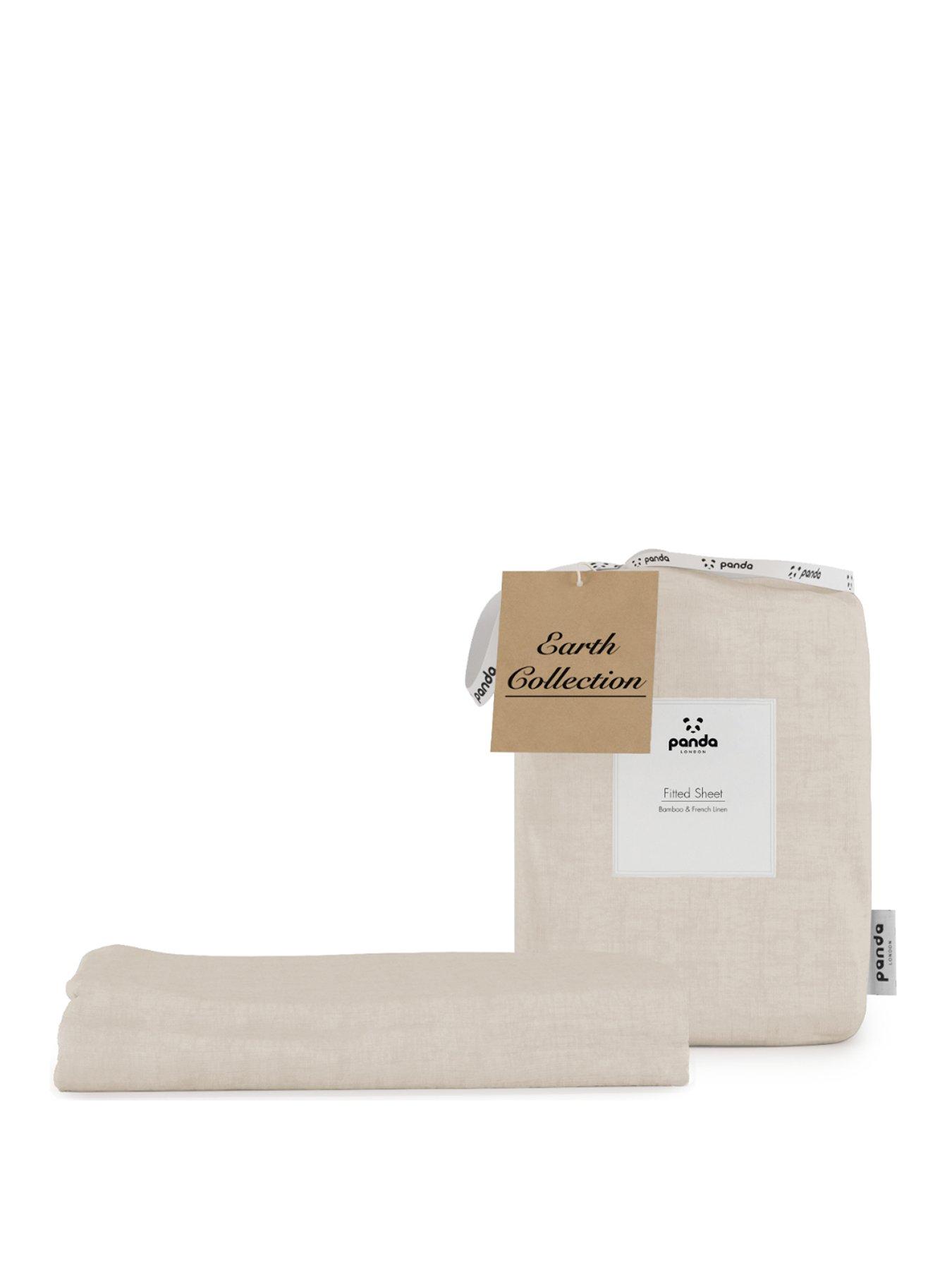 Image 2 of 5 of Panda London Bamboo &amp; French Linen Fitted Sheet - Natural