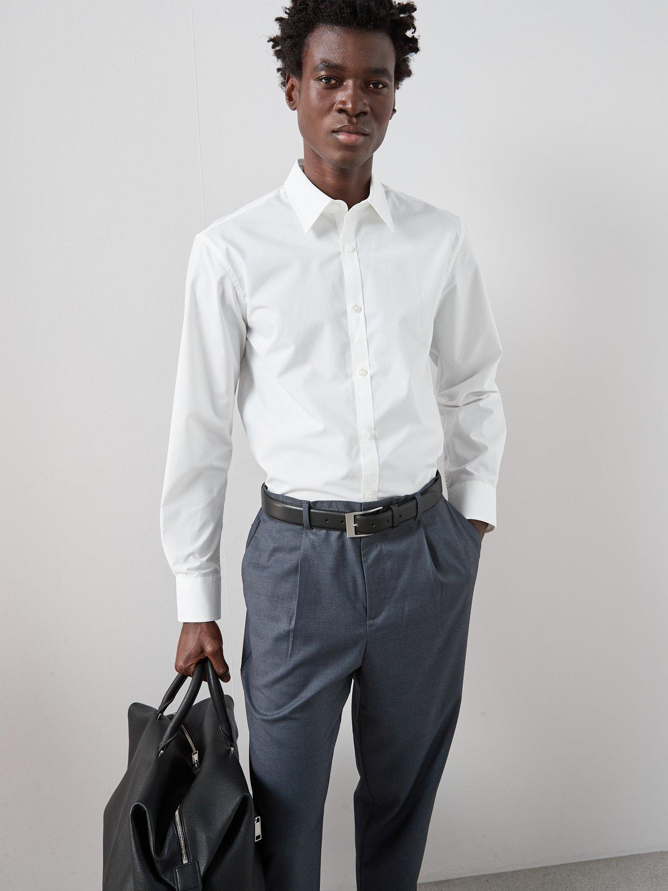 The Very Collection Long Sleeve Regular Fit Easy Care Smart Shirt - White