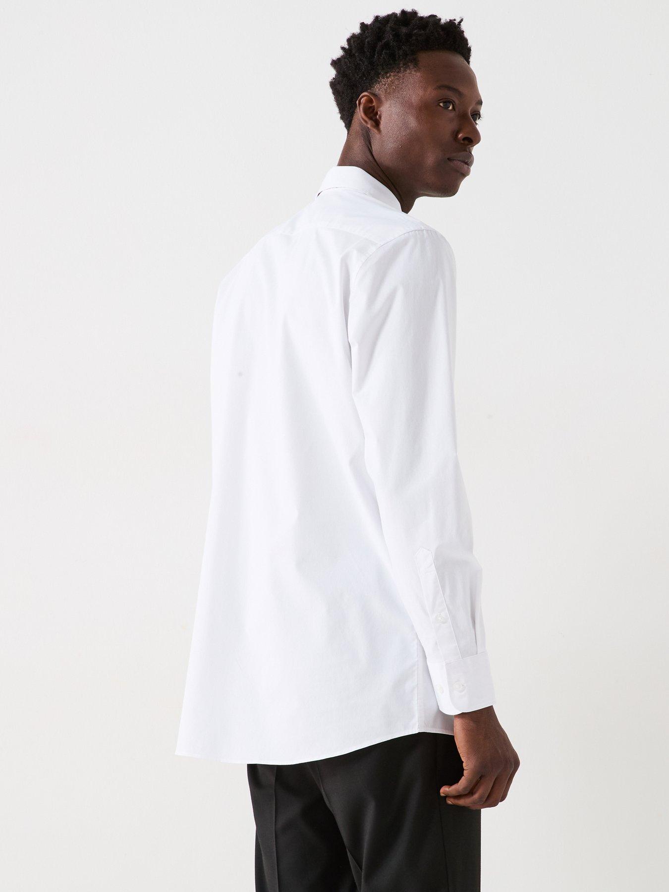 Image 6 of 6 of Very Man Long Sleeve Regular Fit Easy Care Smart Shirt - White
