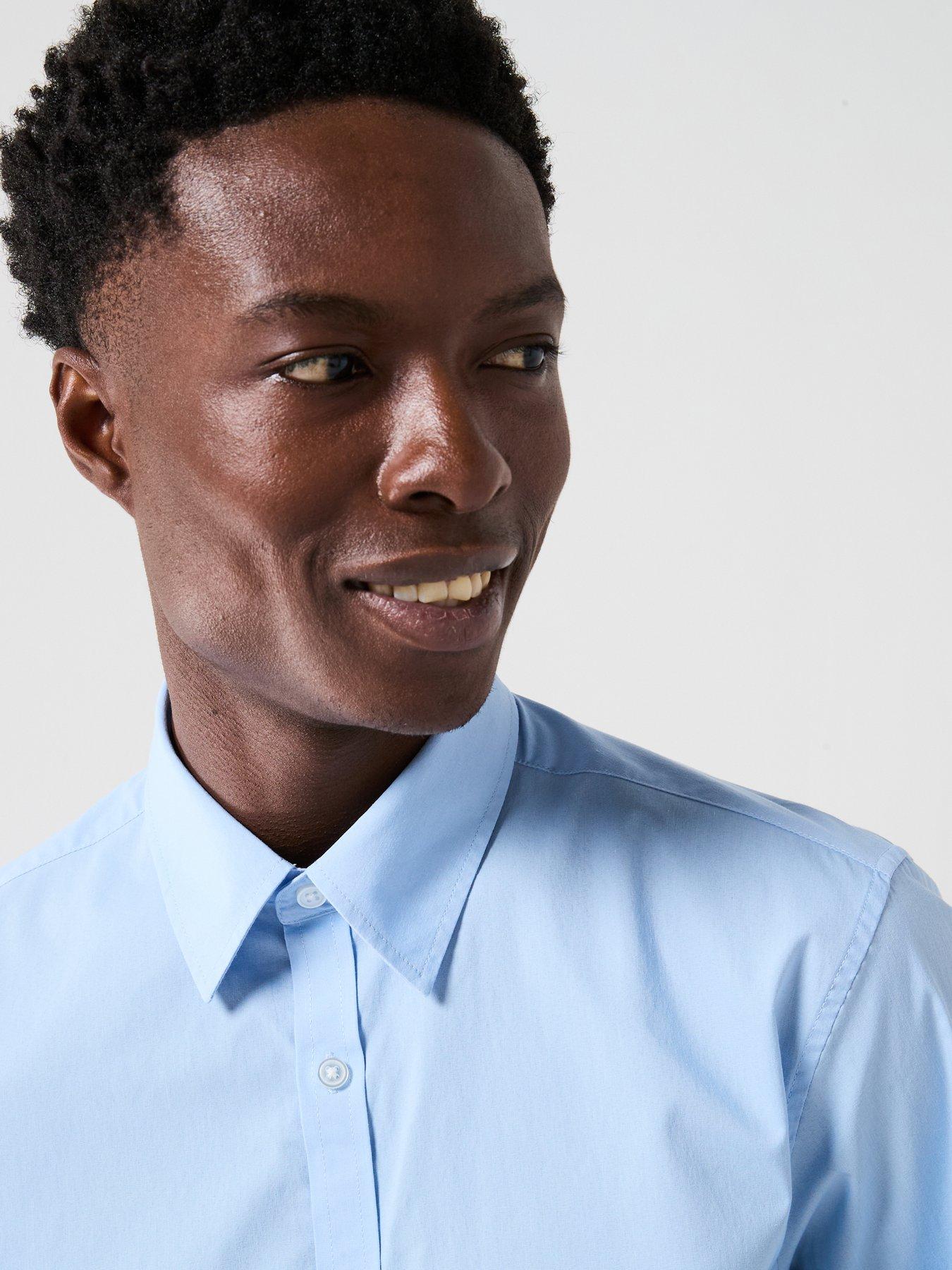 Image 5 of 6 of Very Man Long Sleeve Regular Fit Easy Care Smart Shirt - Light Blue
