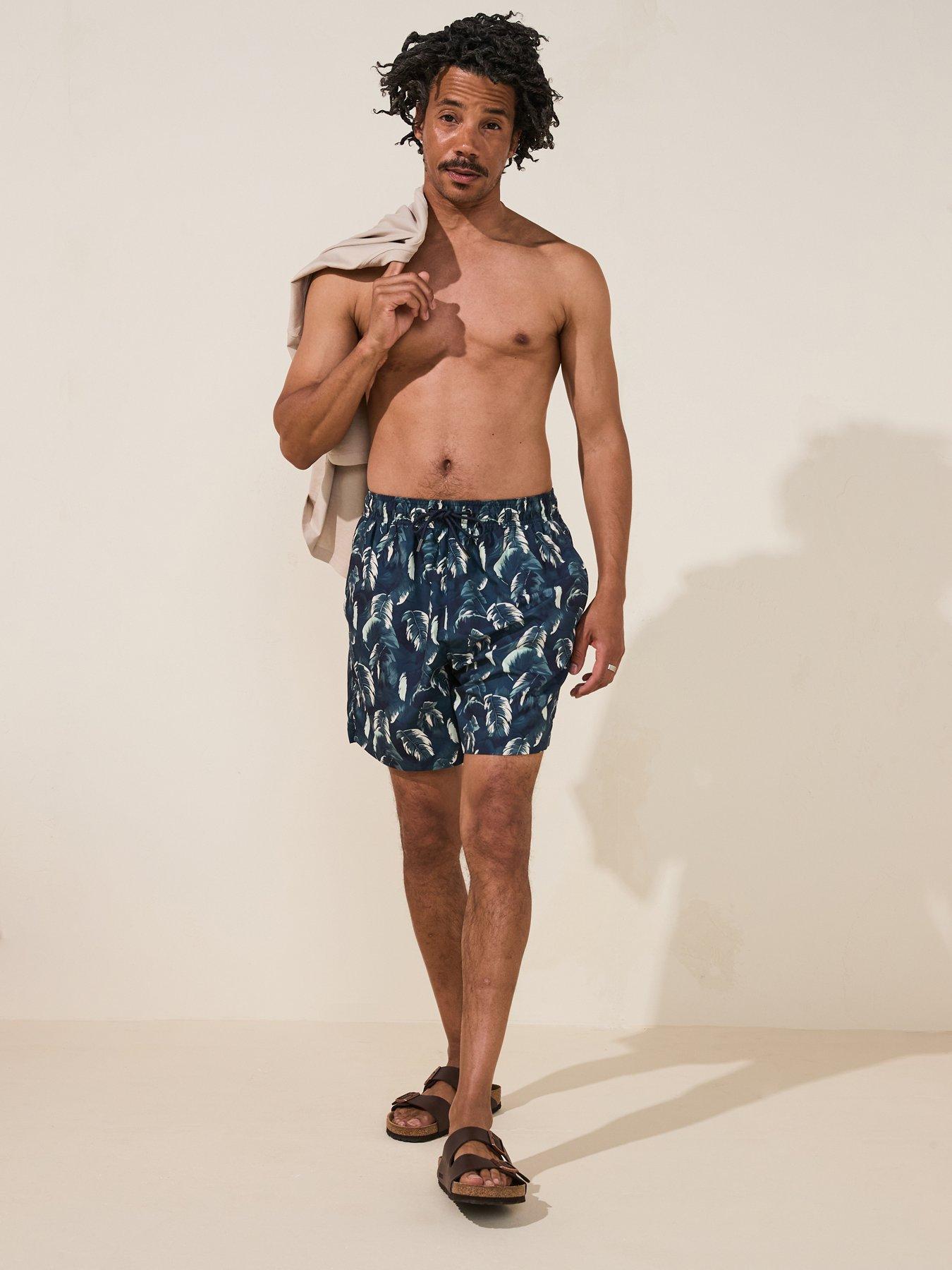 Image 3 of 6 of Very Man Palm Leaf Printed Swim Shorts - Blue