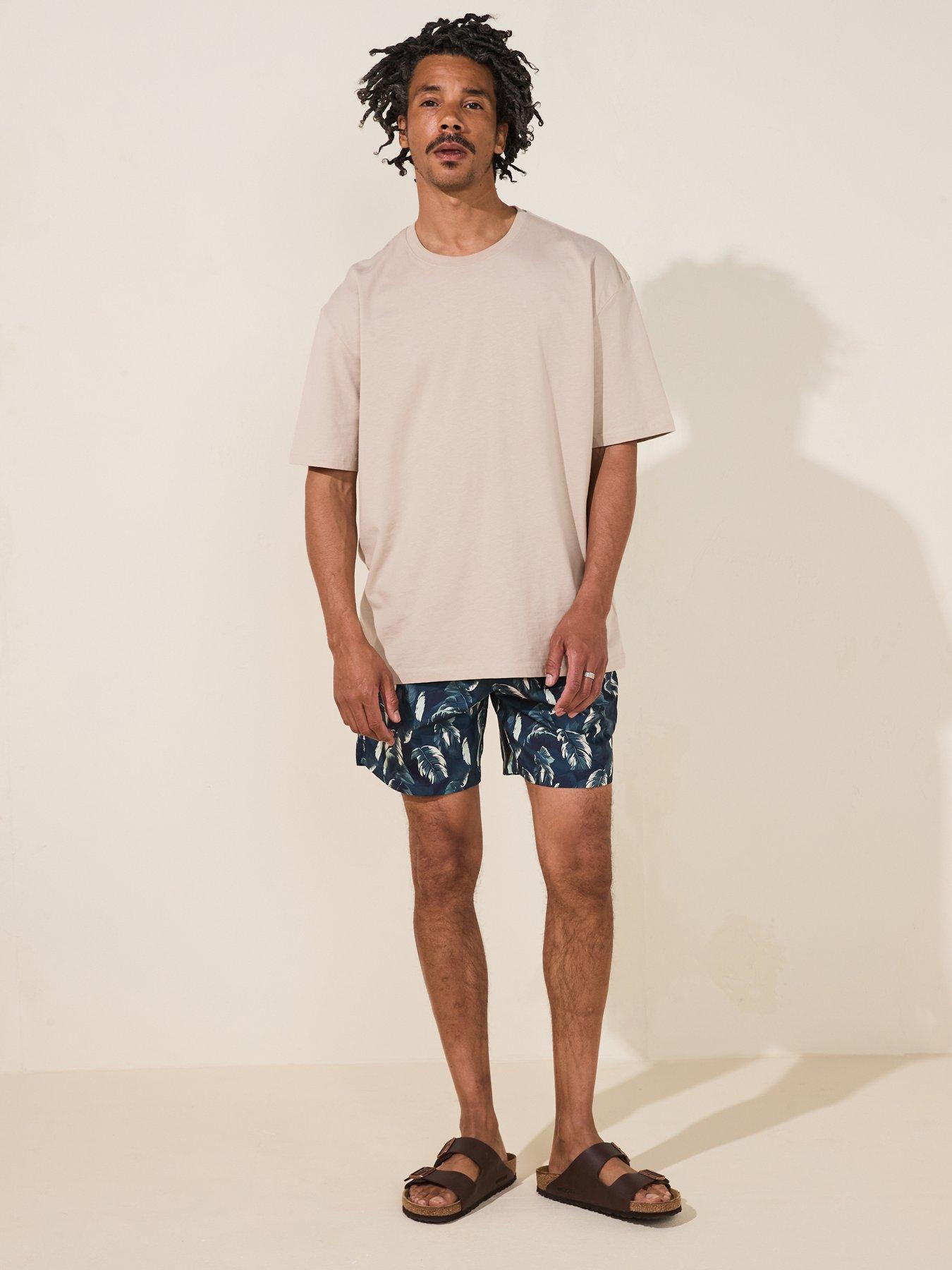 Image 5 of 6 of Very Man Palm Leaf Printed Swim Shorts - Blue