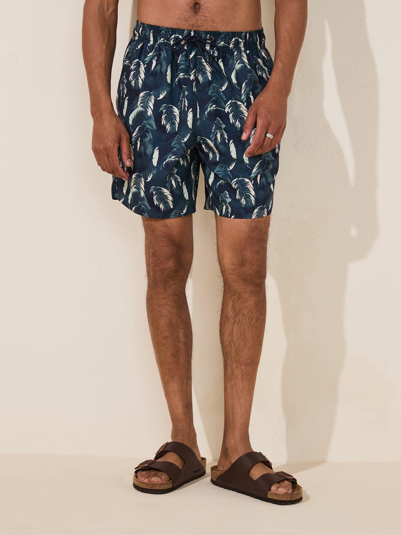 Image 6 of 6 of Very Man Palm Leaf Printed Swim Shorts - Blue