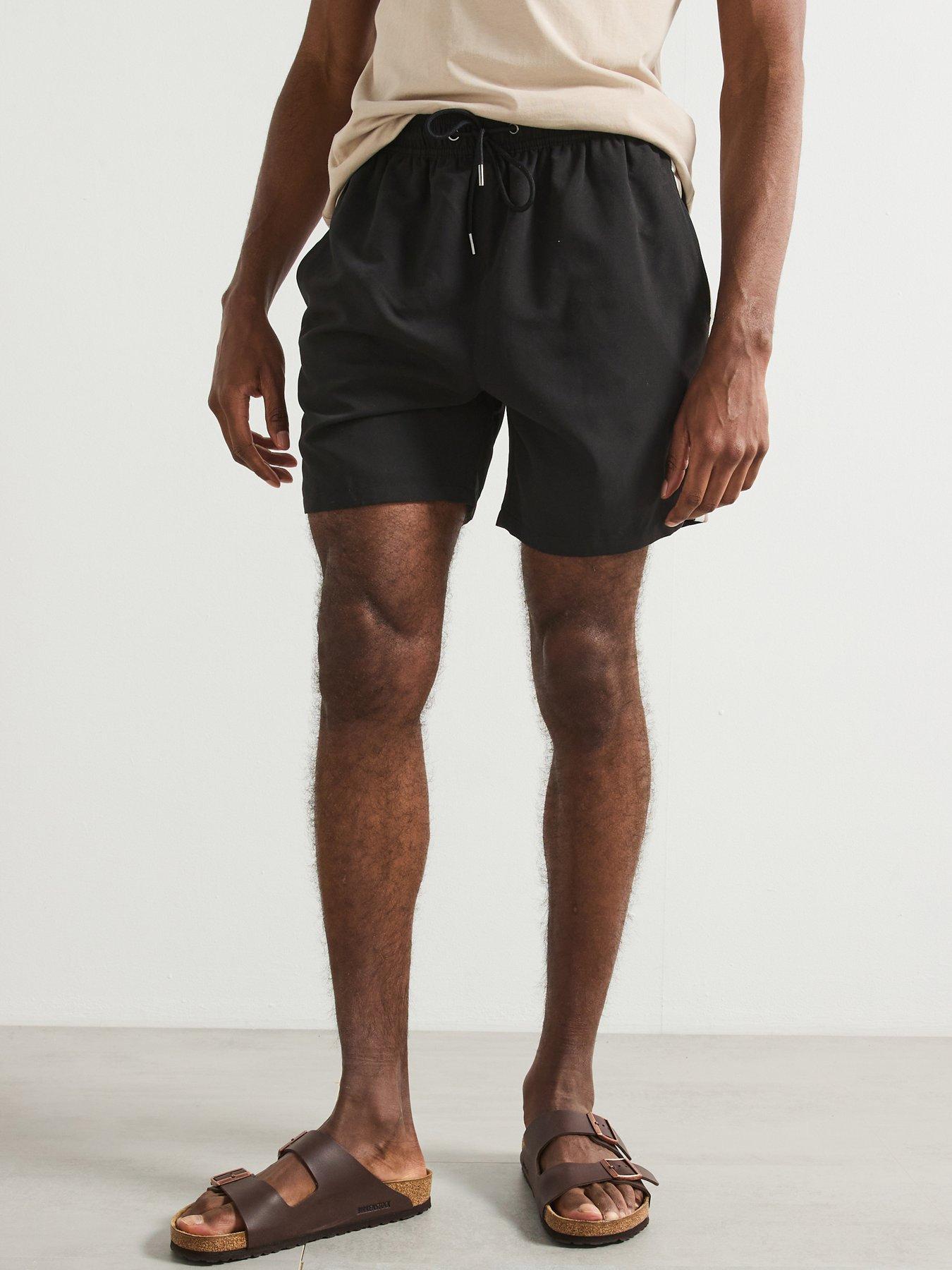 undefined Side Stripe Swim Shorts - Black