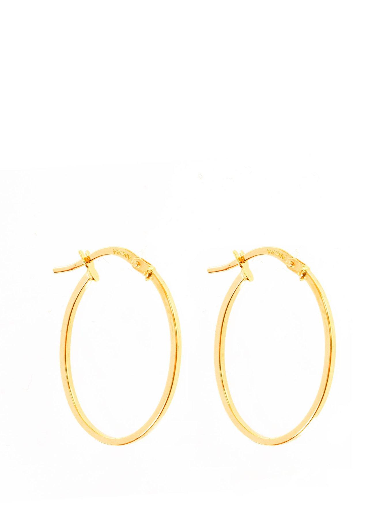undefined 9ct Gold Light weight oval creole hoops