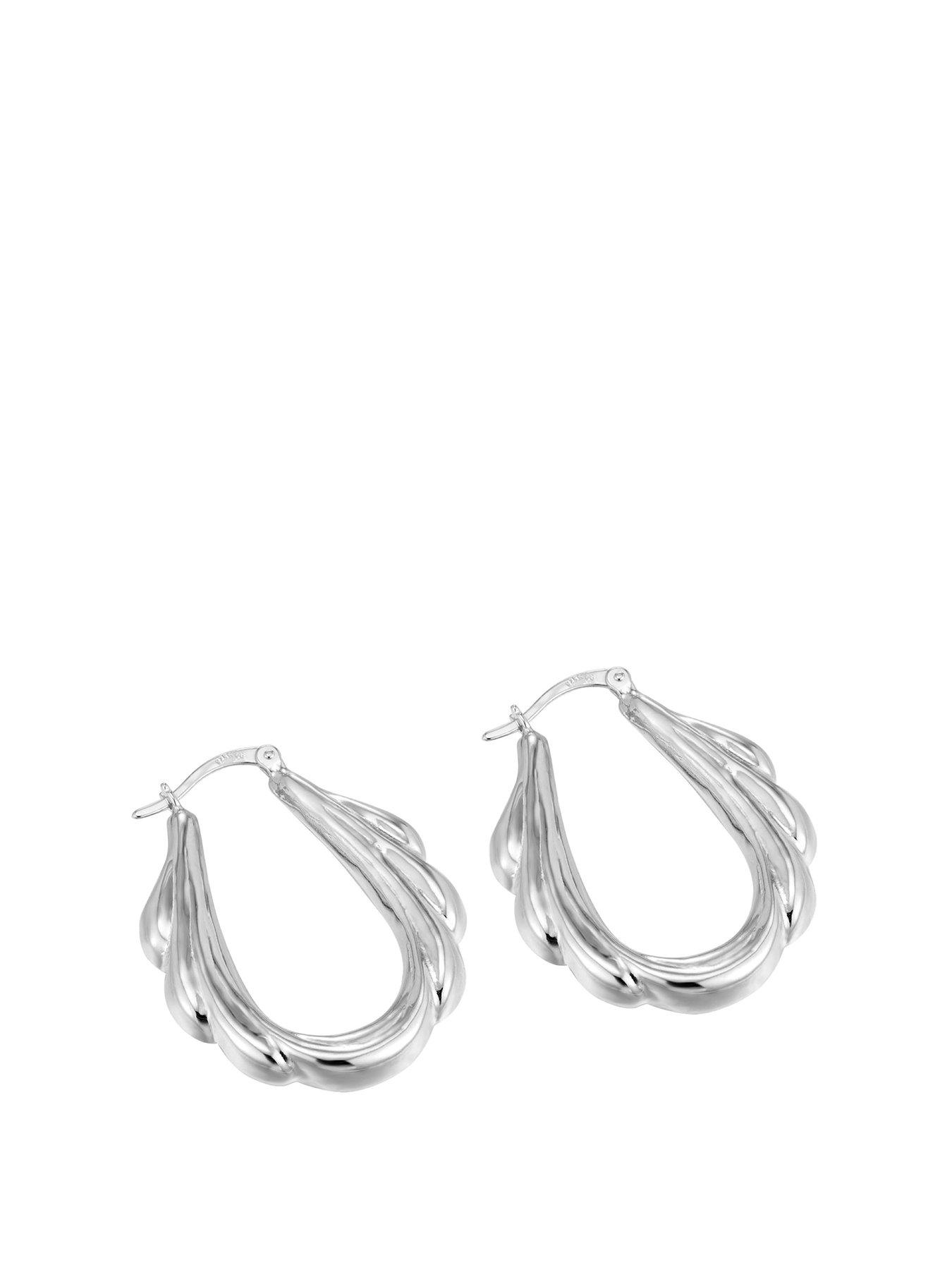 undefined Puffed Oval Drip Hoops