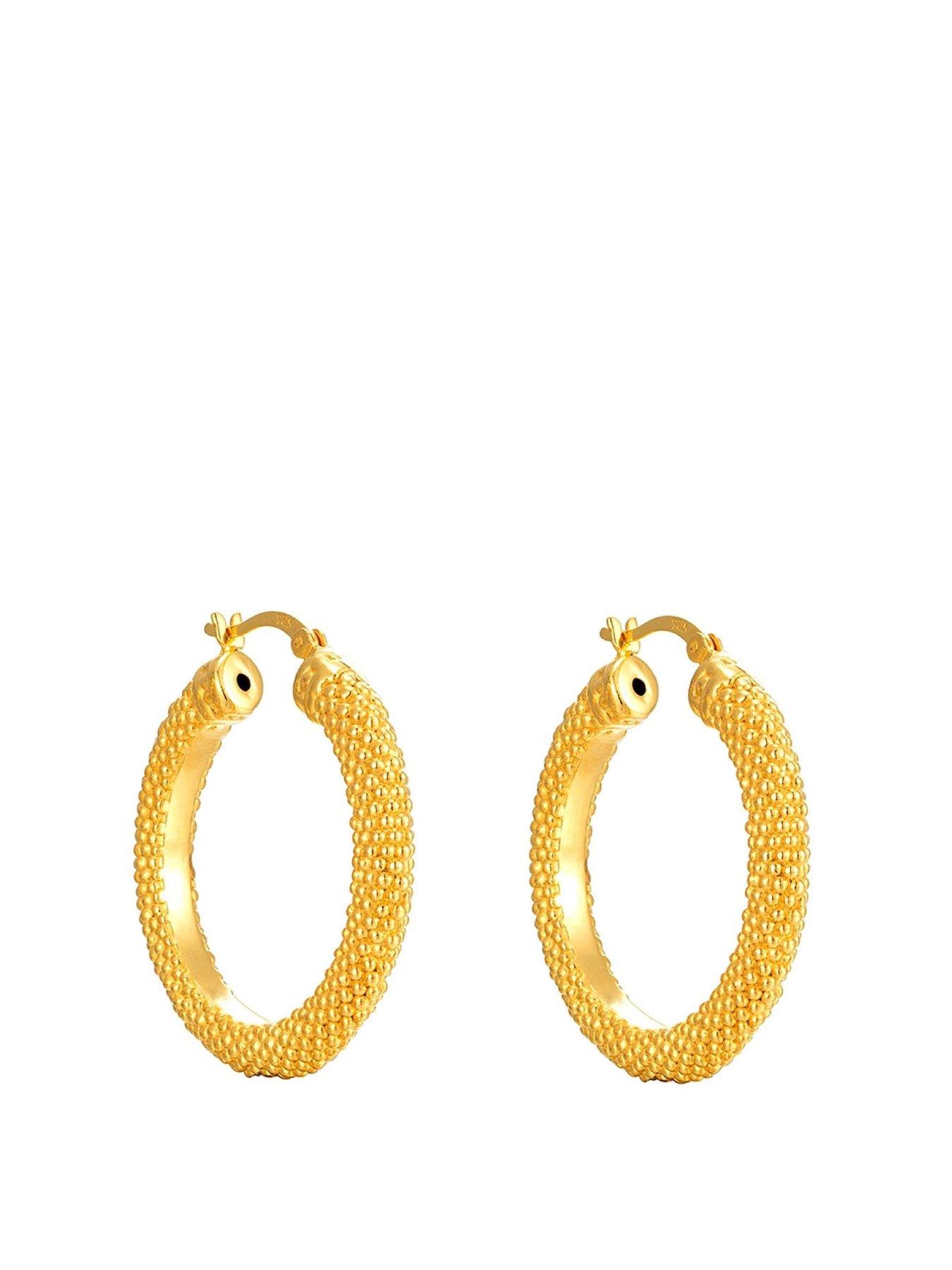Product photograph of Seol Gold Dotted Creole Hoops from very.co.uk