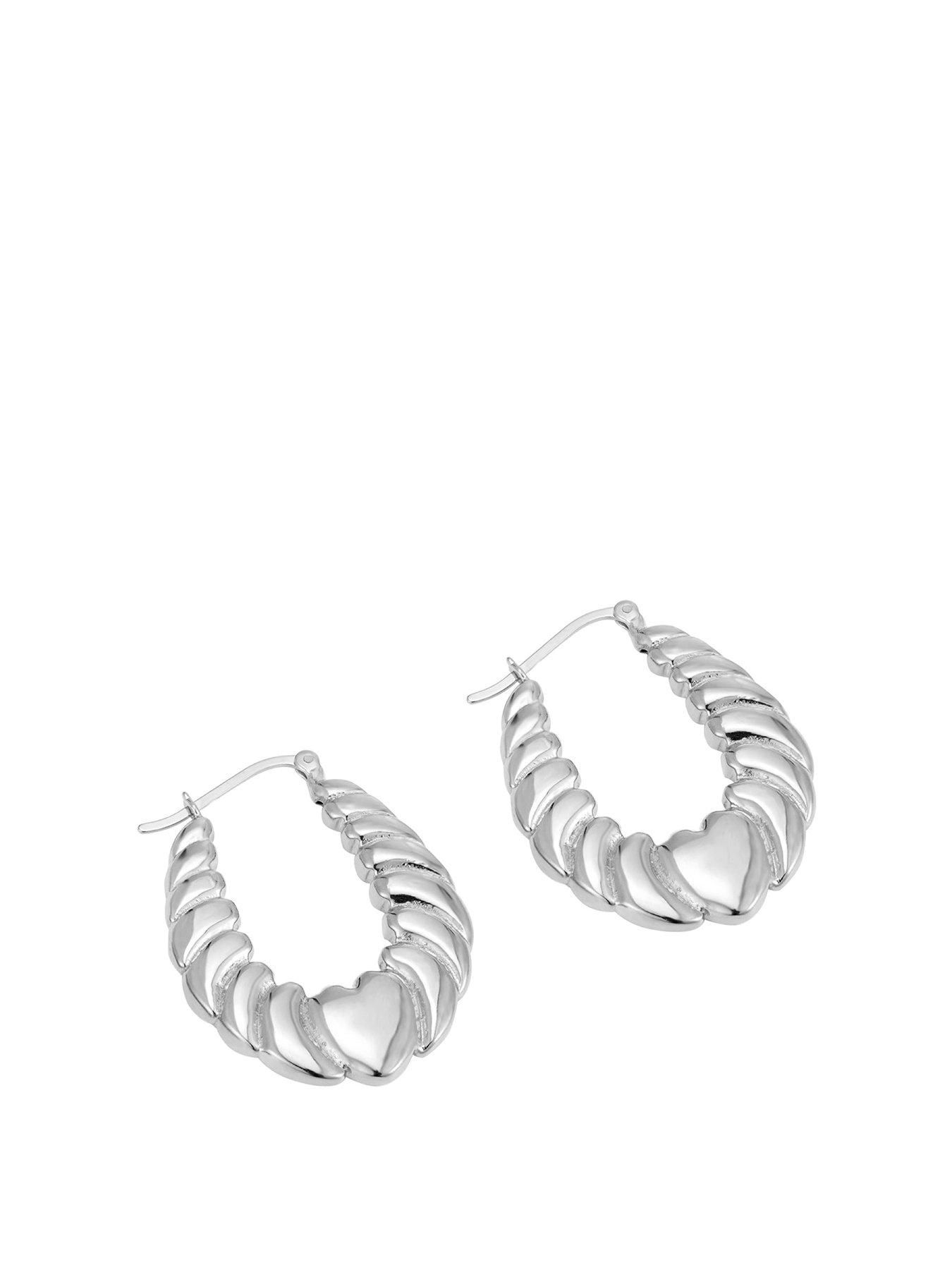 undefined Chunky Heart Croissant Hoops