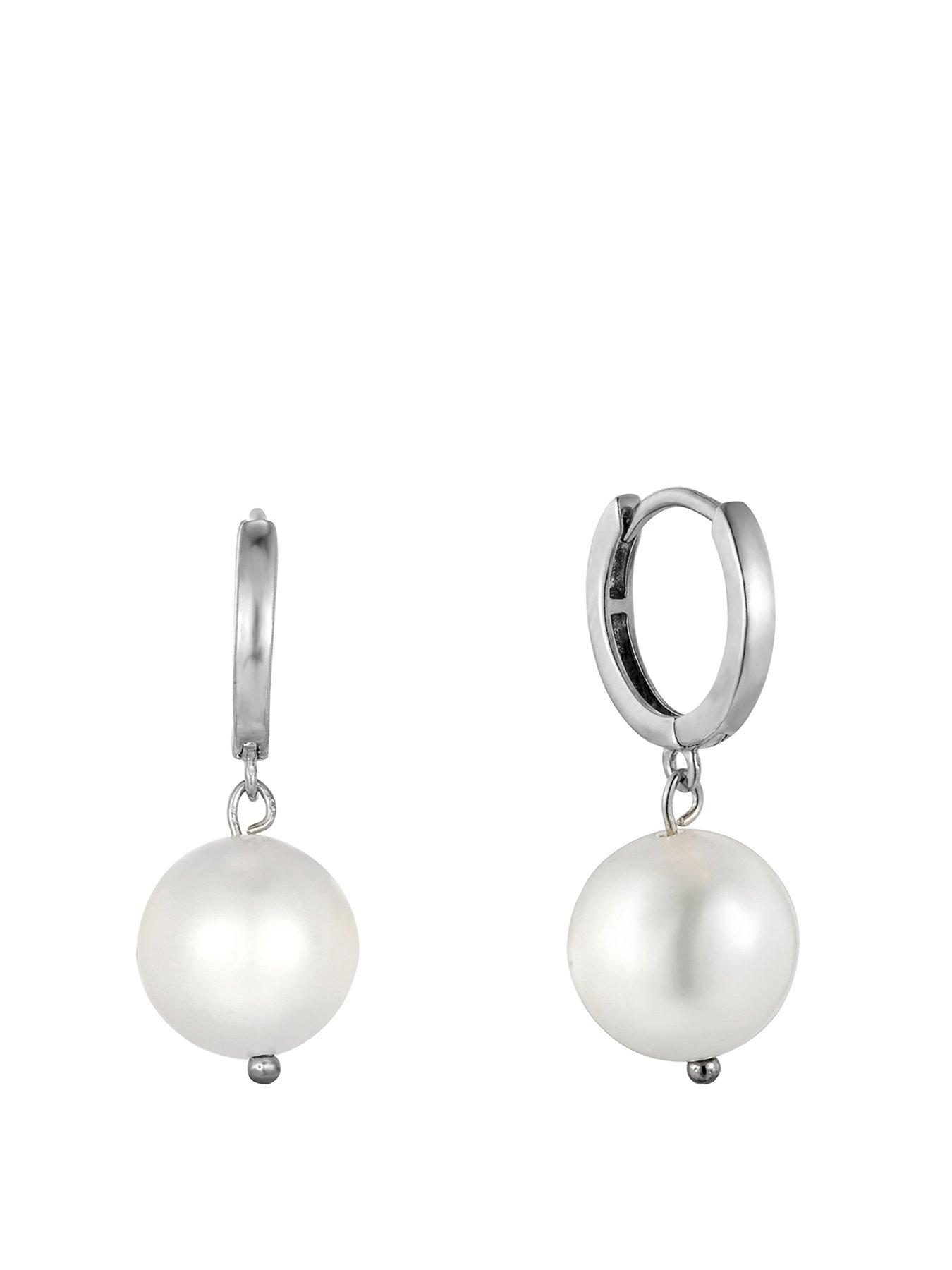 Seol + Gold Pearl Hoop Earrings