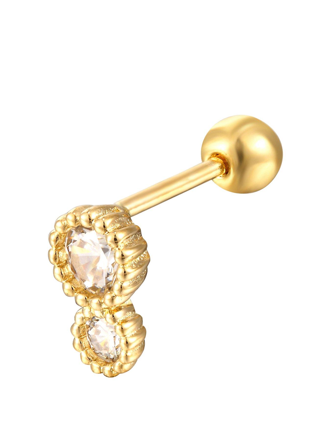 undefined Double Bezel CZ Stud (Sold as single)