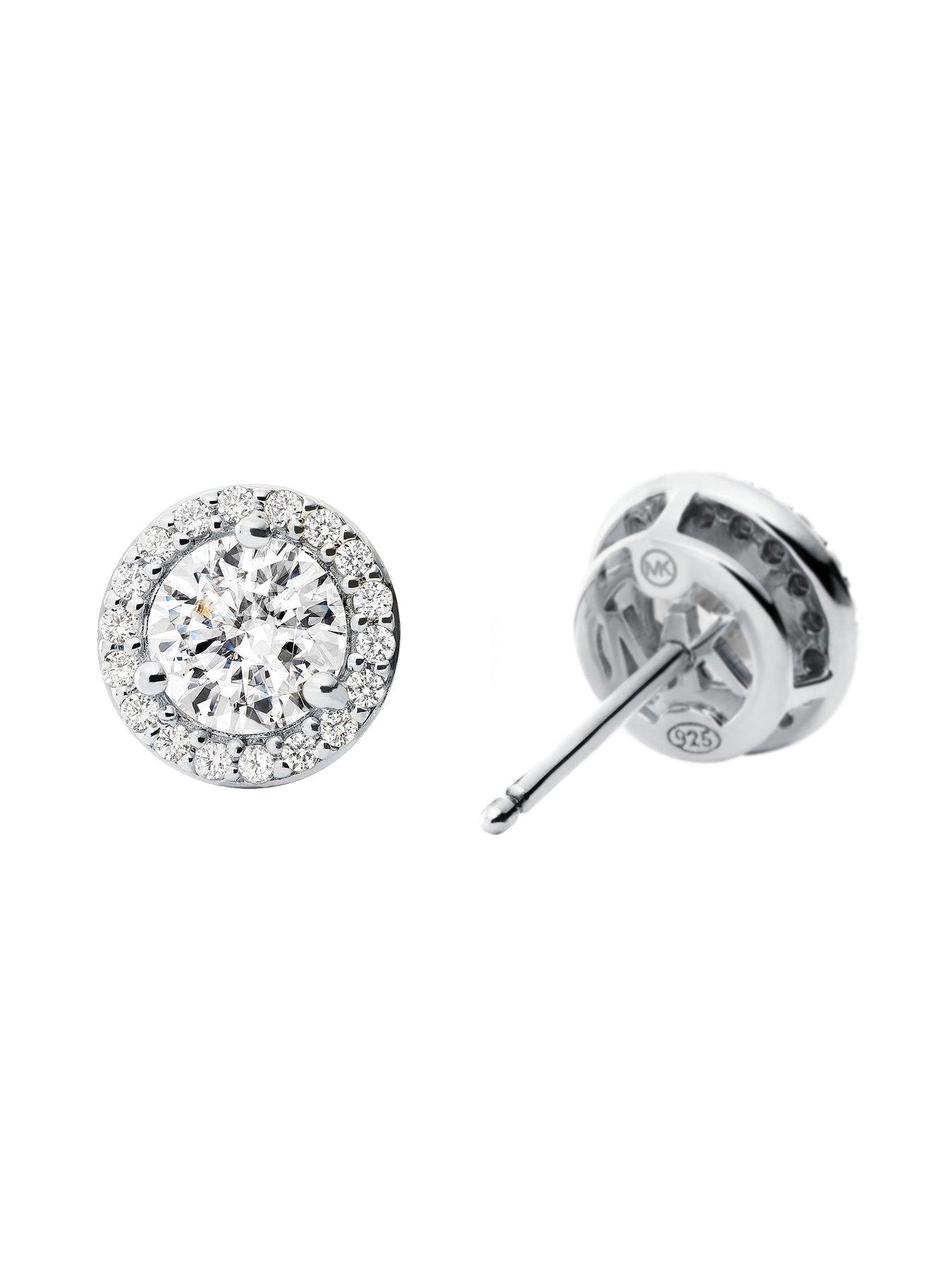 Image 3 of 3 of Michael Kors Women's Sterling Silver Cz Halo Studs