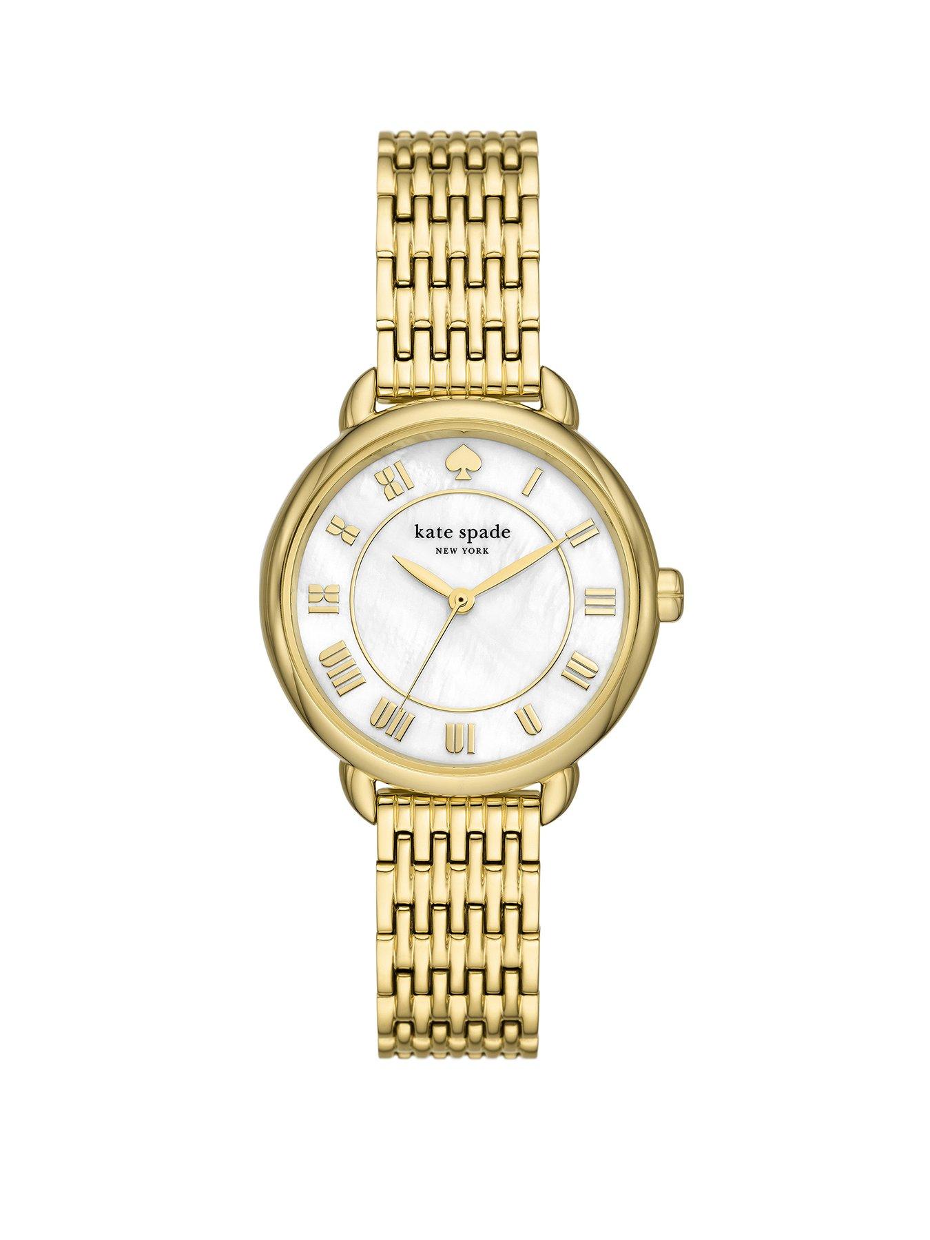 Product photograph of Kate Spade New York Lily Avenue Gold-tone Stainless Steel Watch from very.co.uk