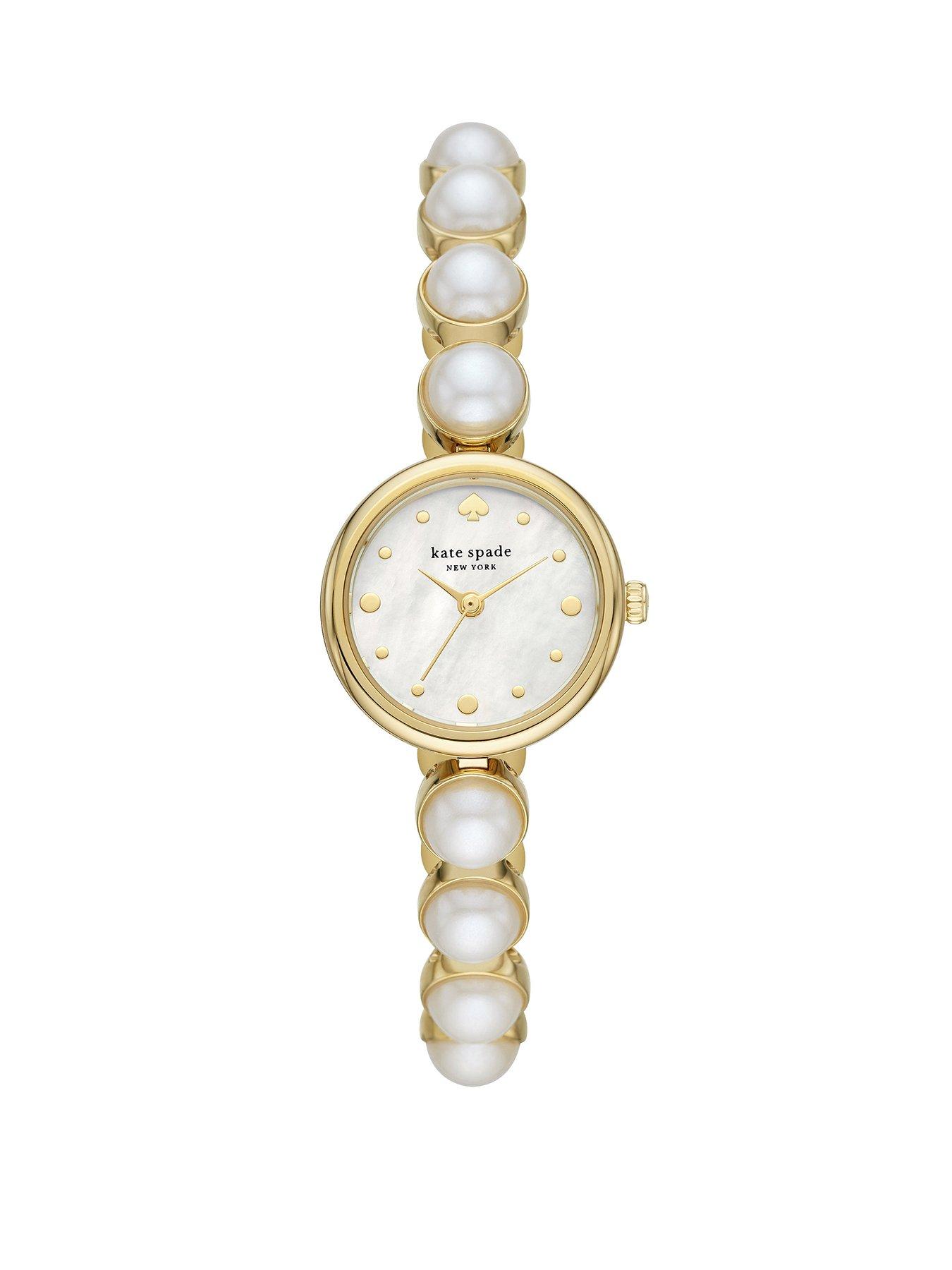 Product photograph of Kate Spade New York Monroe Pearl Bracelet Watch from very.co.uk