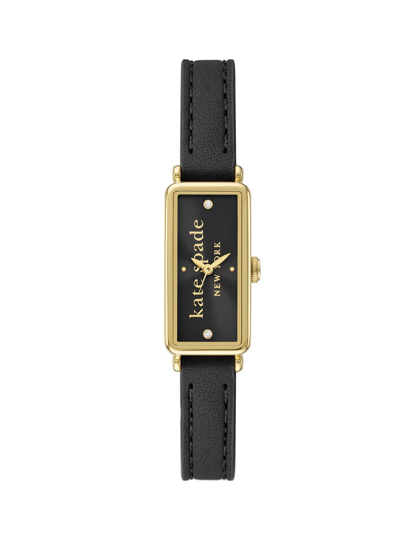 Kate Spade New York rosedale black leather watch