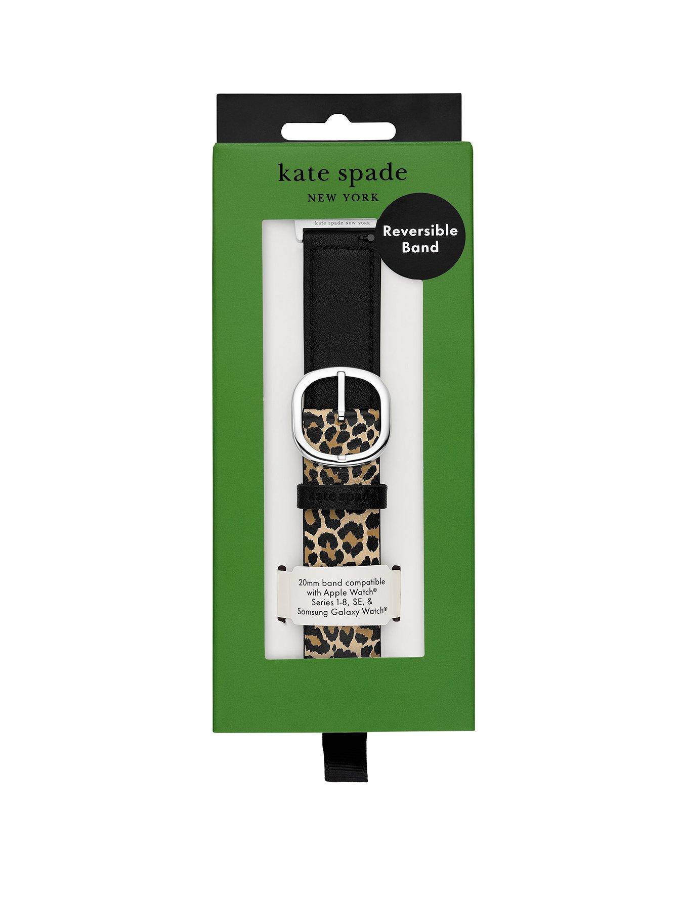 Product photograph of Kate Spade New York Animal Print Leather Band For Apple Watch 38 40 41 42 44 45 49mm from very.co.uk