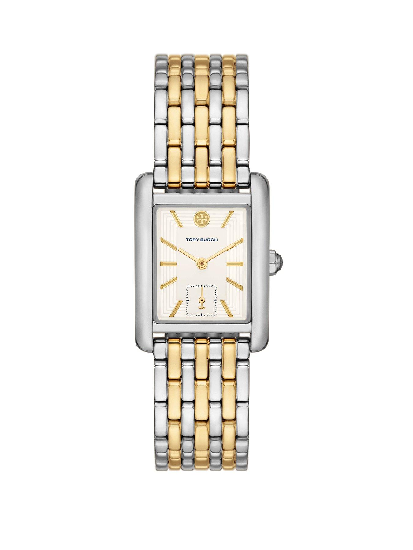 Product photograph of Tory Burch The Eleanor Three-hand Two-tone Stainless Steel Watch from very.co.uk