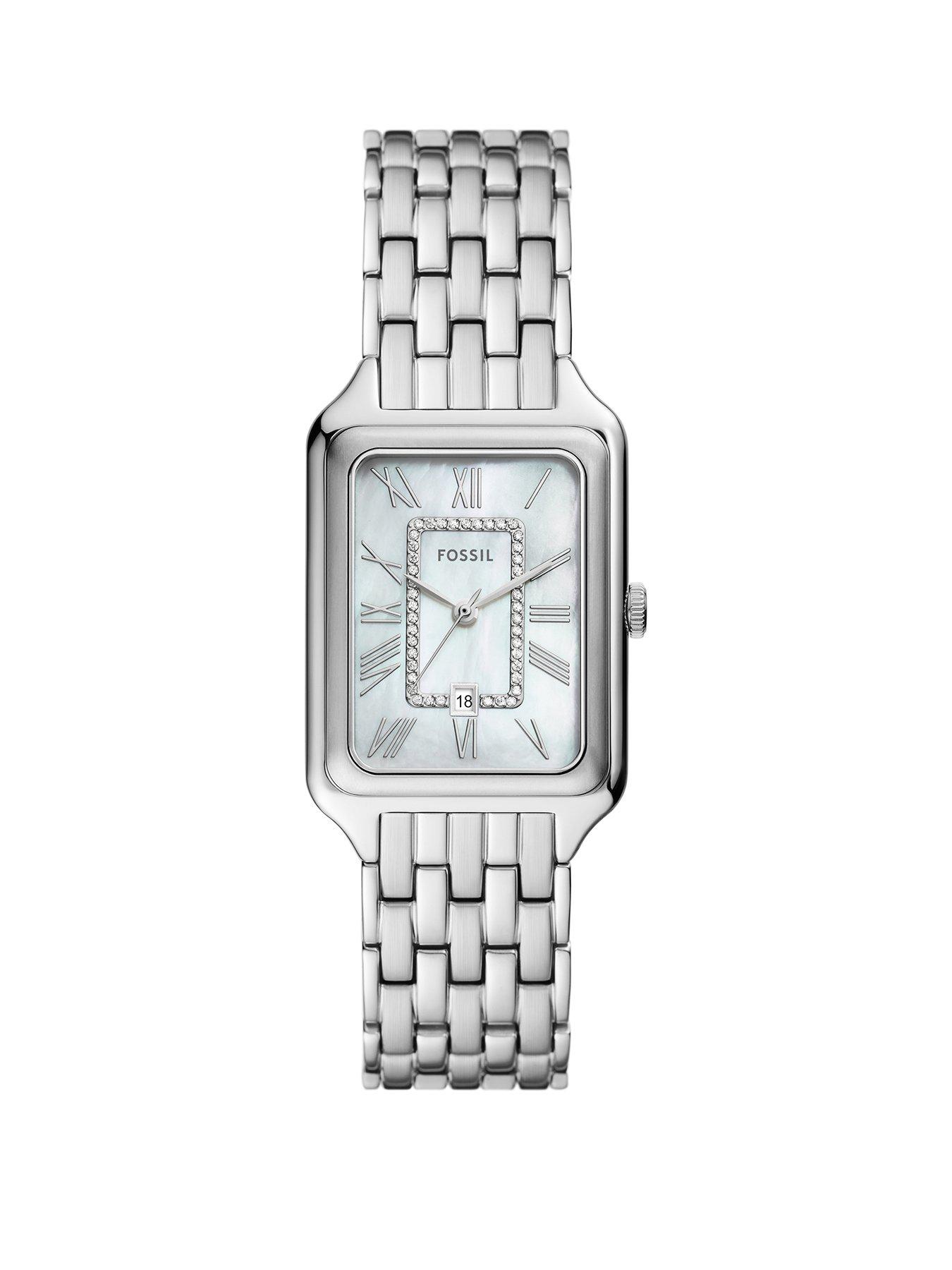 Product photograph of Fossil Women S Raquel 3-hand Date Stainless Steel Watch from very.co.uk