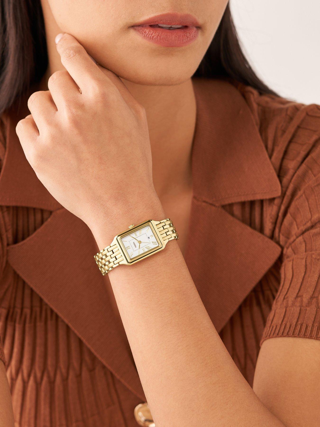 Image 3 of 7 of Fossil Women's Raquel 3-Hand Date, Gold-Tone Stainless Steel Watch