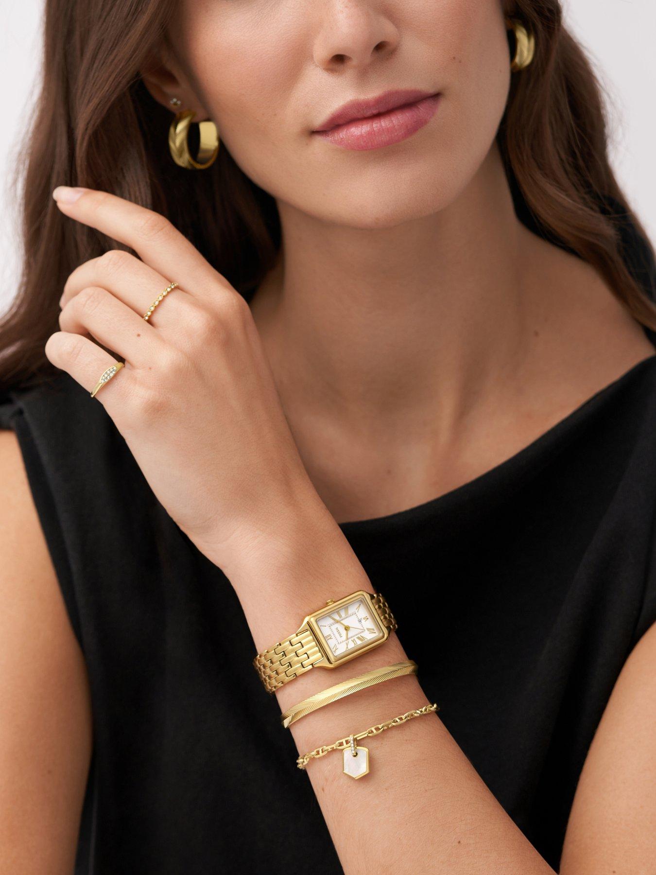 Image 6 of 7 of Fossil Women's Raquel 3-Hand Date, Gold-Tone Stainless Steel Watch