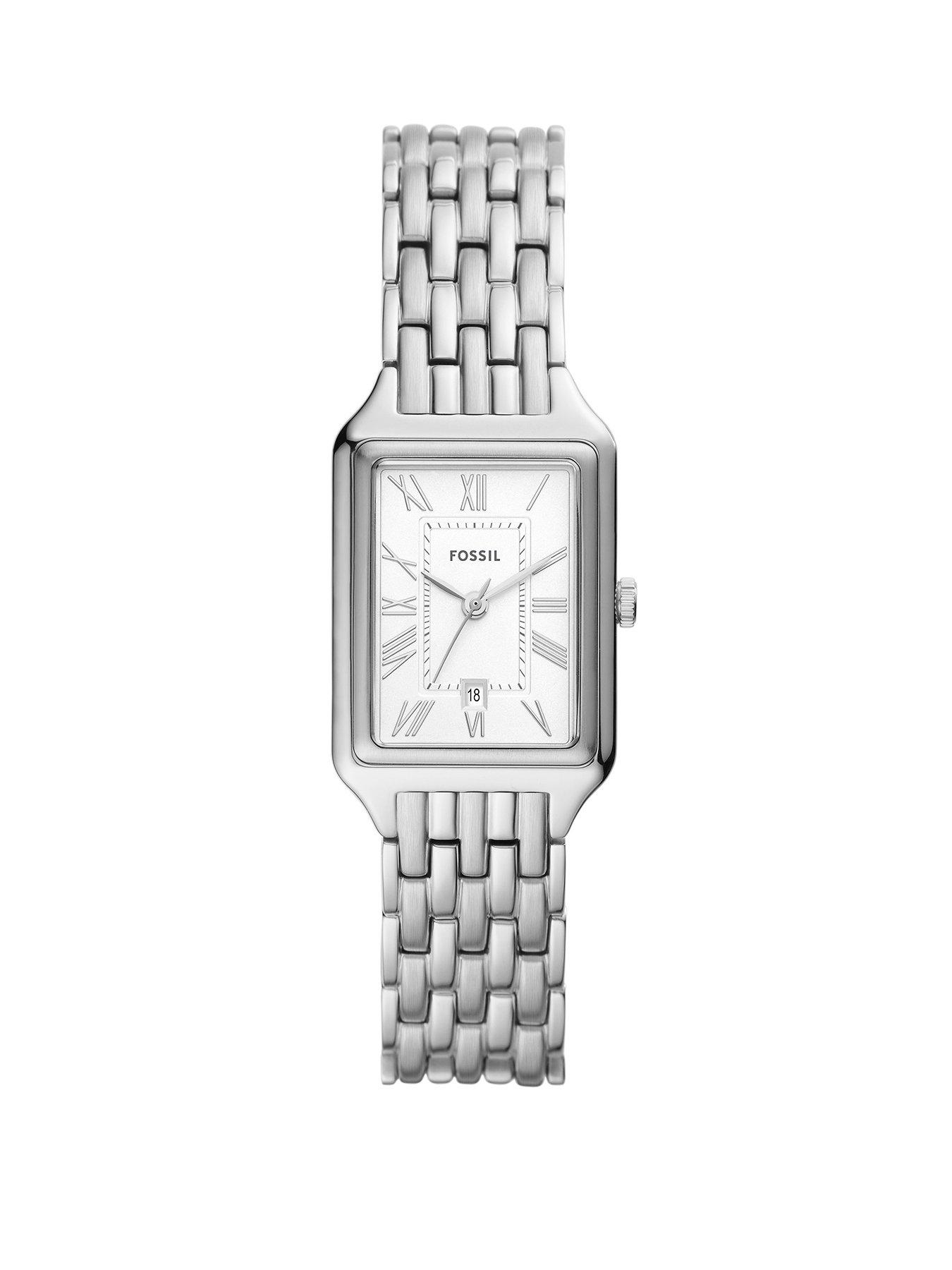 Product photograph of Fossil Women S Raquel Three-hand Date Stainless Steel Watch from very.co.uk