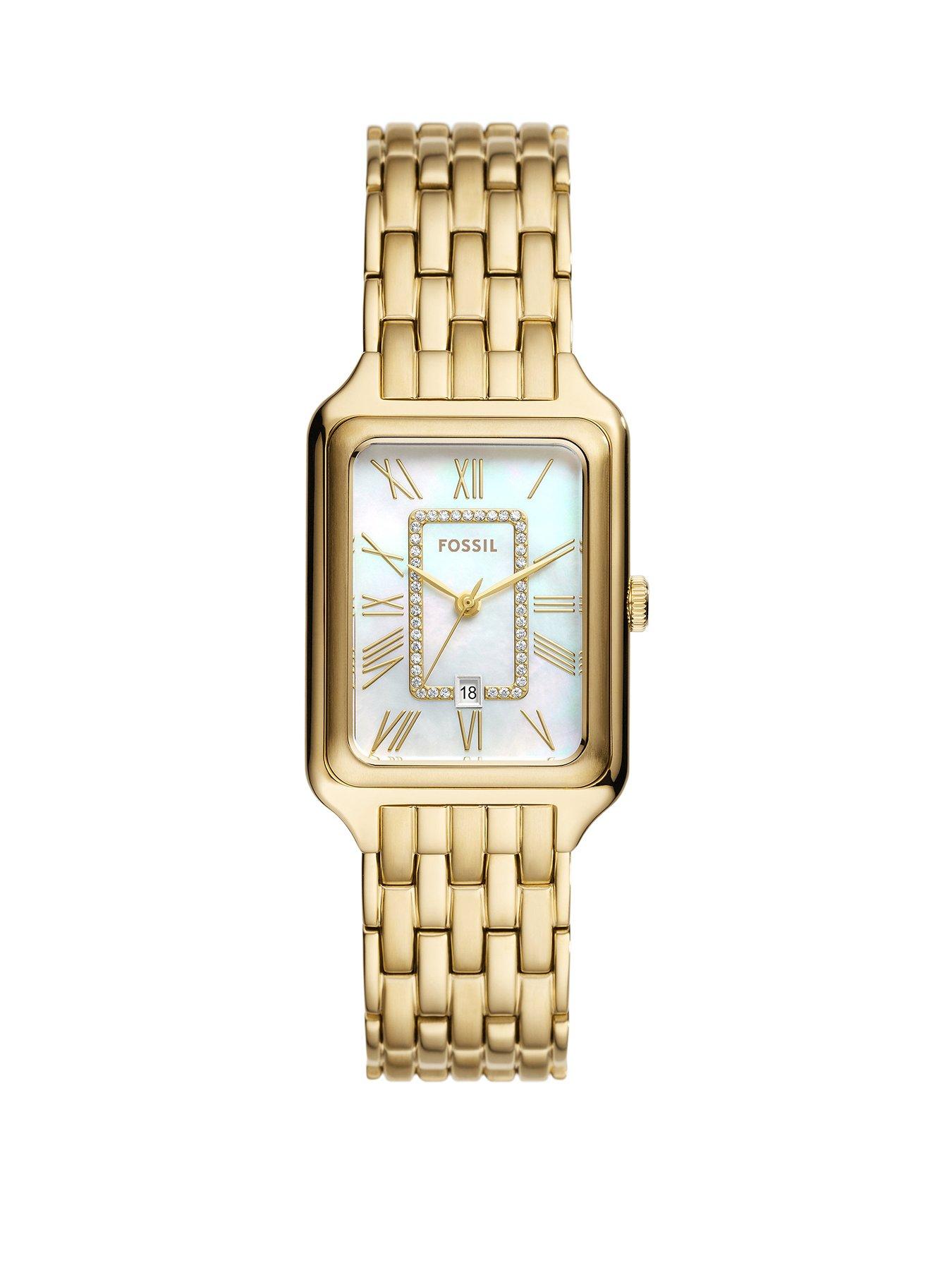 Image of Fossil Raquel 3-Hand Date, Gold-Tone Stainless Steel Watch