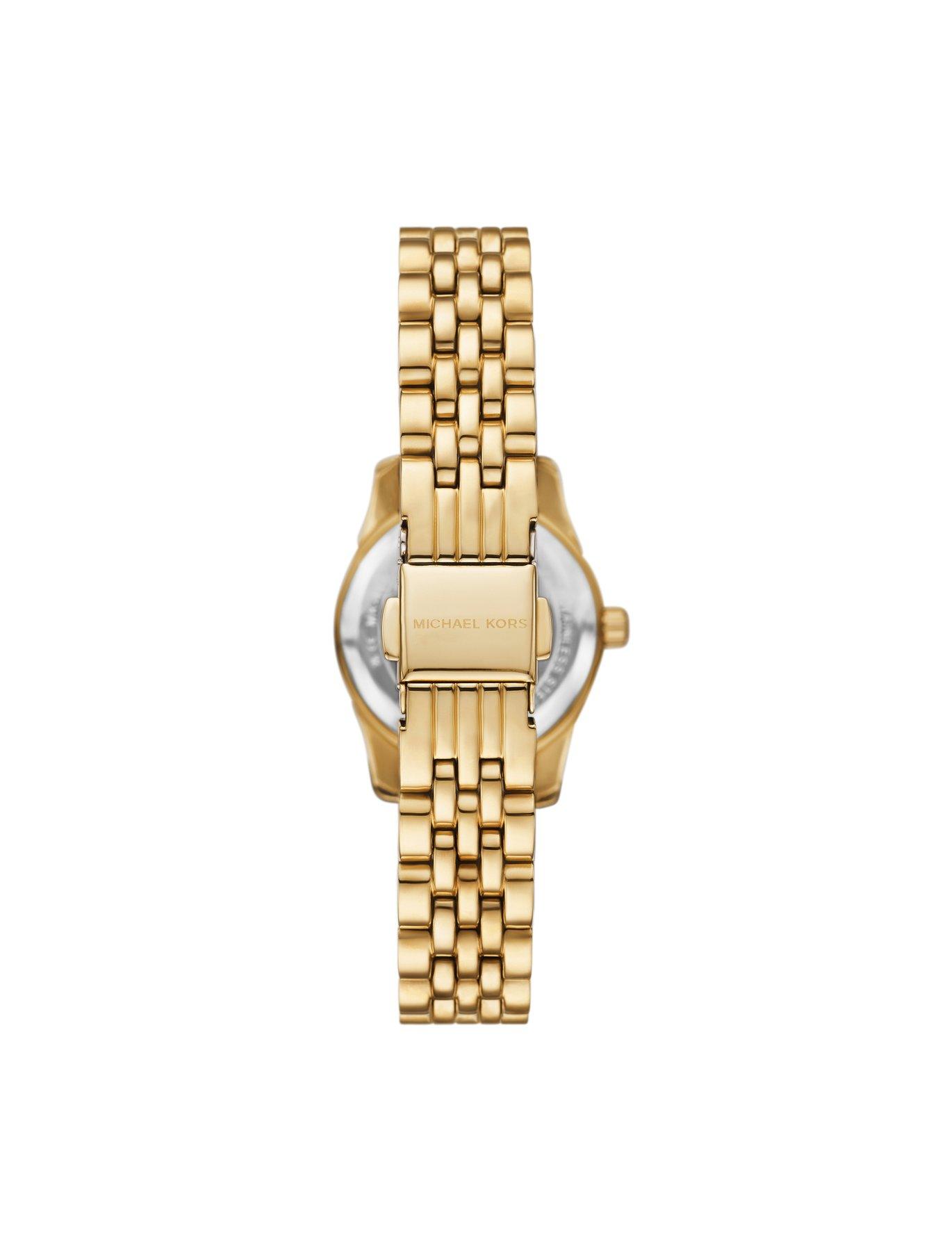 Image 2 of 5 of Michael Kors Lexington Three-Hand Gold-Tone Stainless Steel Watch