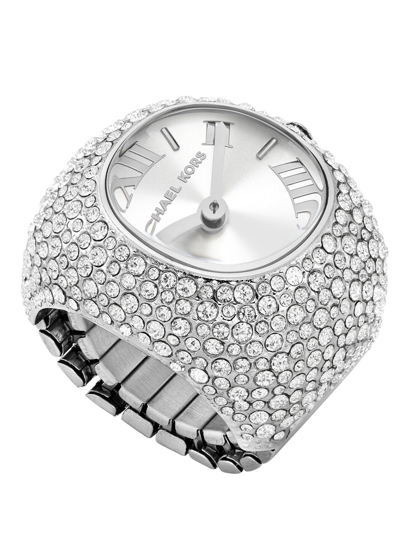 Product photograph of Michael Kors Rylee Two-hand Stainless Steel Watch Ring from very.co.uk