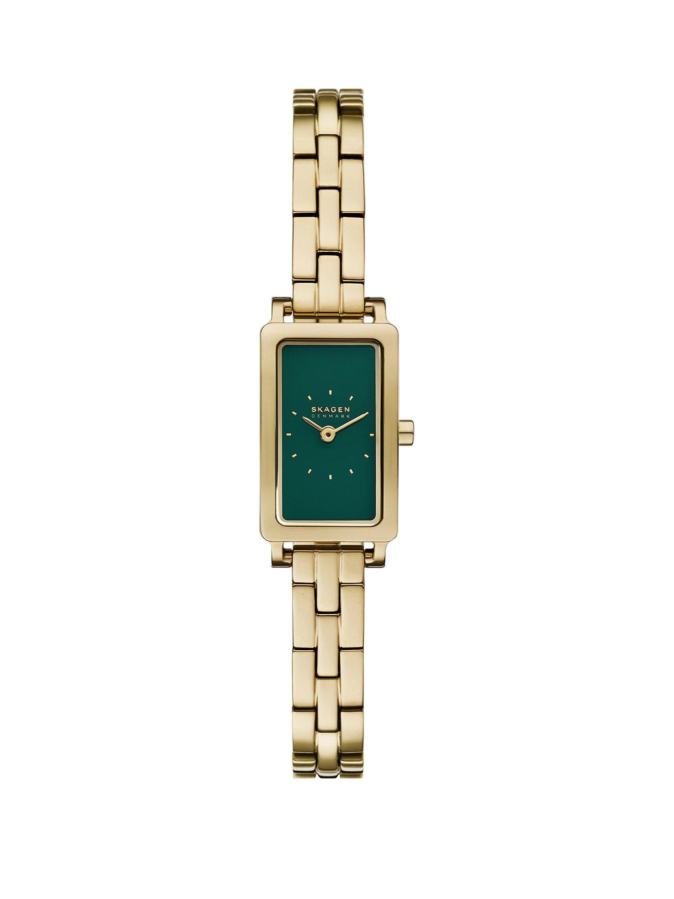 Product photograph of Skagen Hagen Micro Two-hand Gold Stainless Steel Watch from very.co.uk