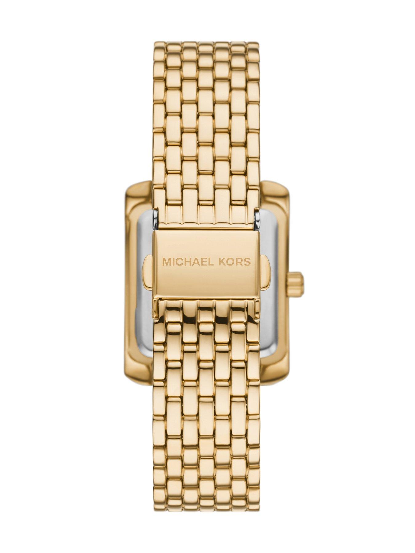 Michael Kors Emery Three Hand Gold Tone Stainless Steel Watch Very