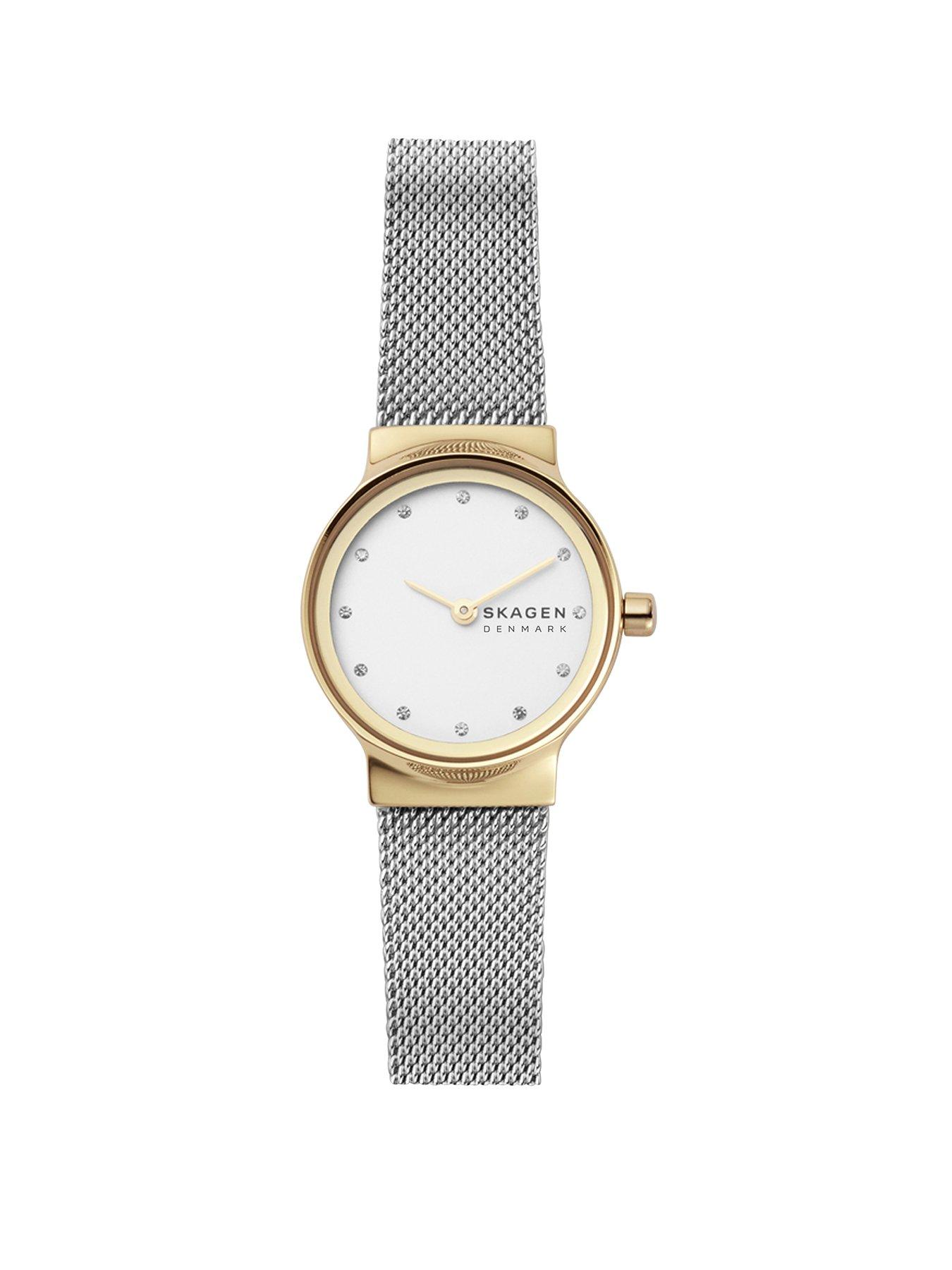 Product photograph of Skagen Women S Freja Lille Two Hand Gold-tone Stainless Steel Watch from very.co.uk