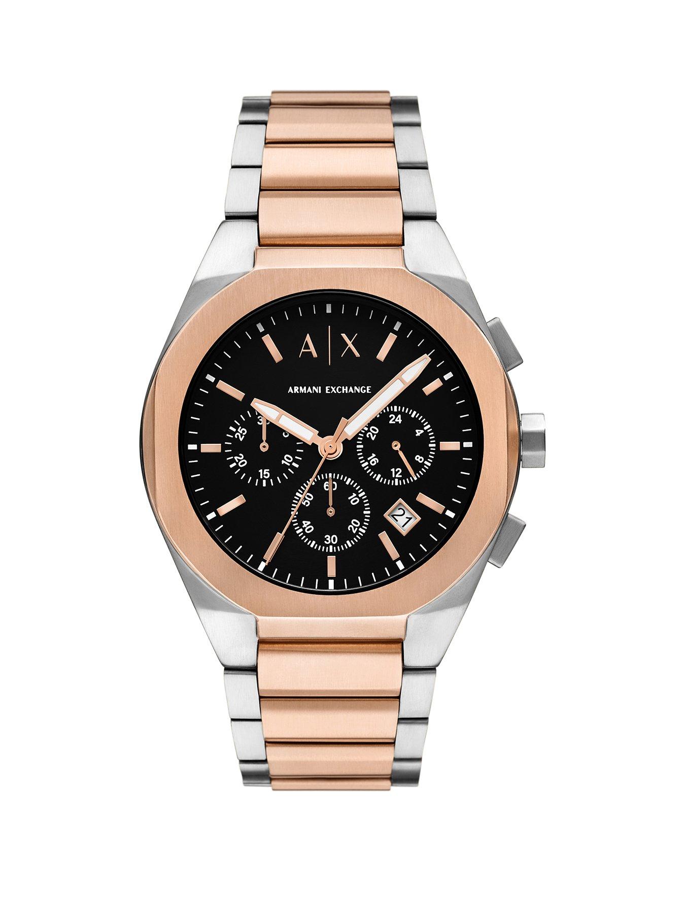 Product photograph of Armani Exchange Chronograph Two-tone Stainless Steel Watch from very.co.uk