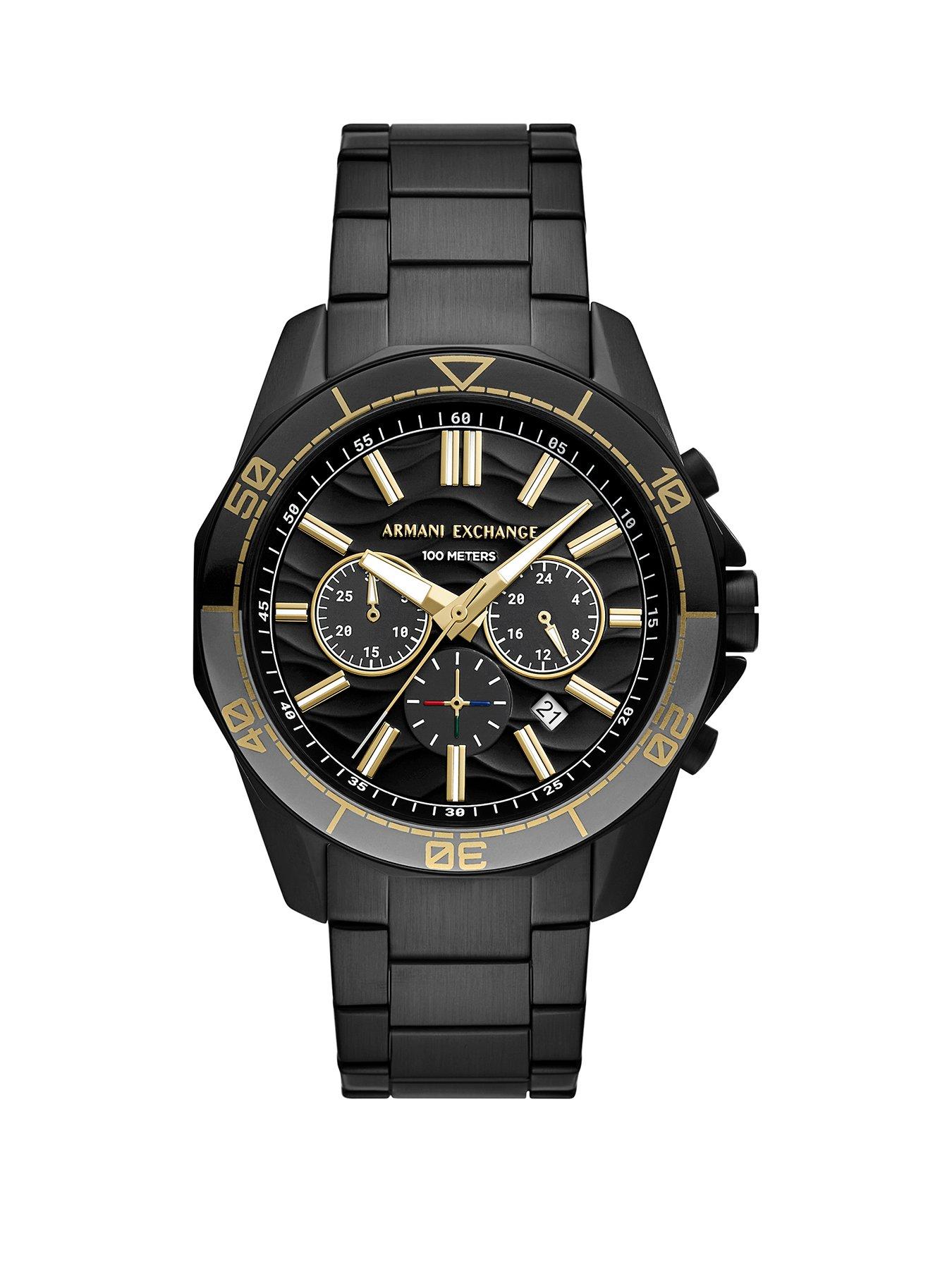 Armani Exchange Chronograph Black Stainless Steel Watch
