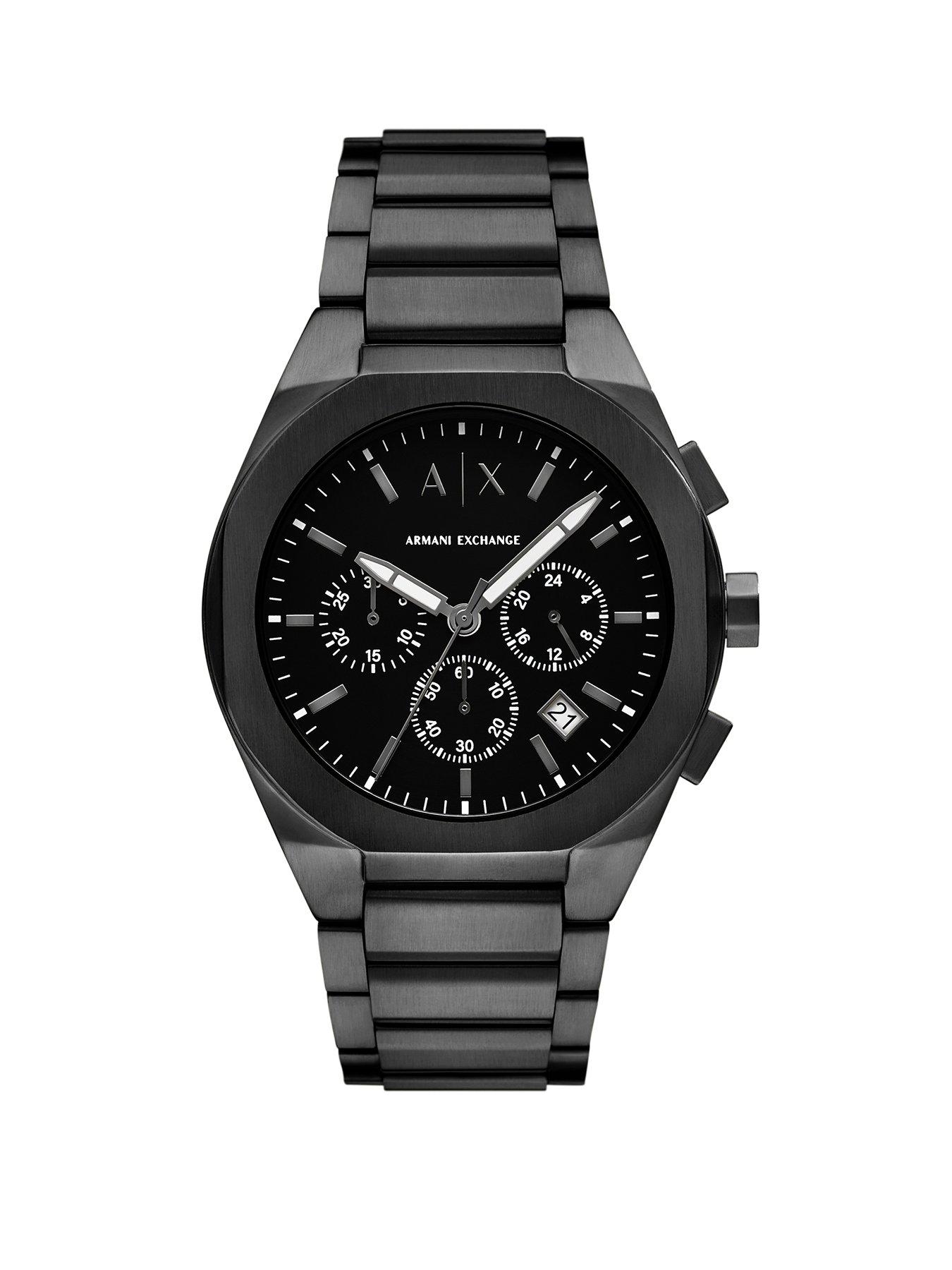 Armani Exchange Chronograph Black Stainless Steel Watch