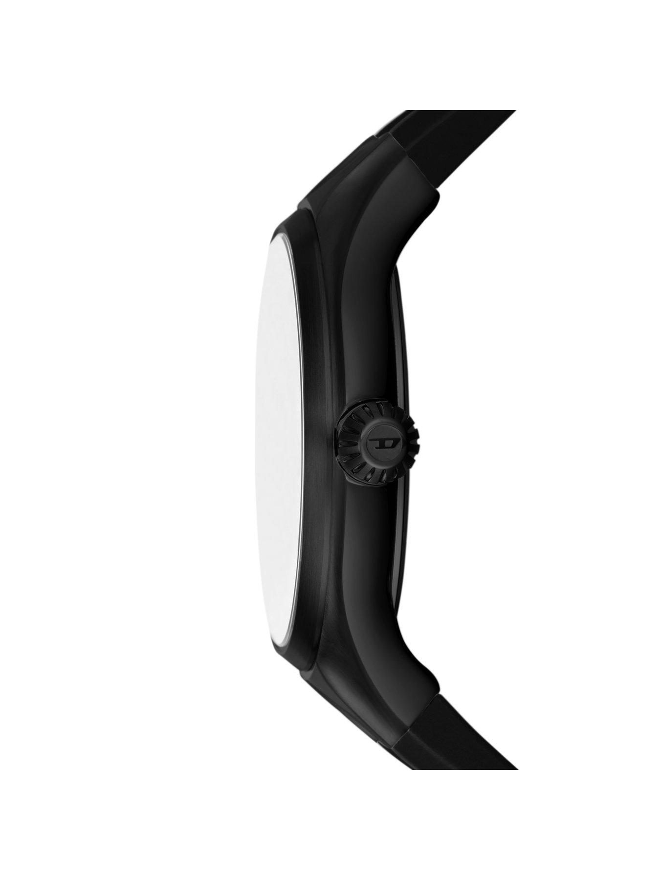 Diesel Men's D-Sruptor Three-Hand, Black Stainless Steel Watch Very