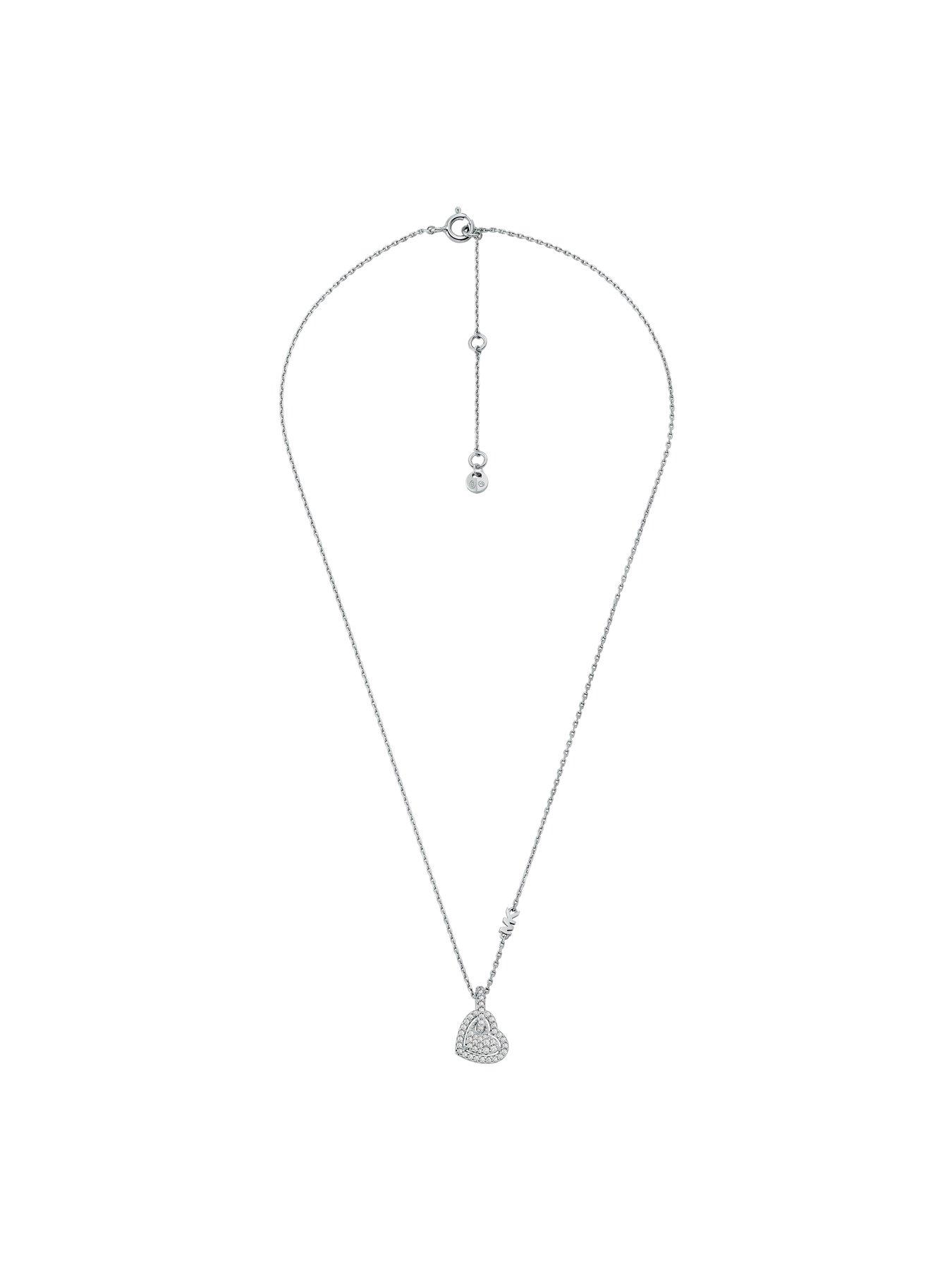 Michael Kors Sterling Silver Pavé Heart Pendant Necklace | Very