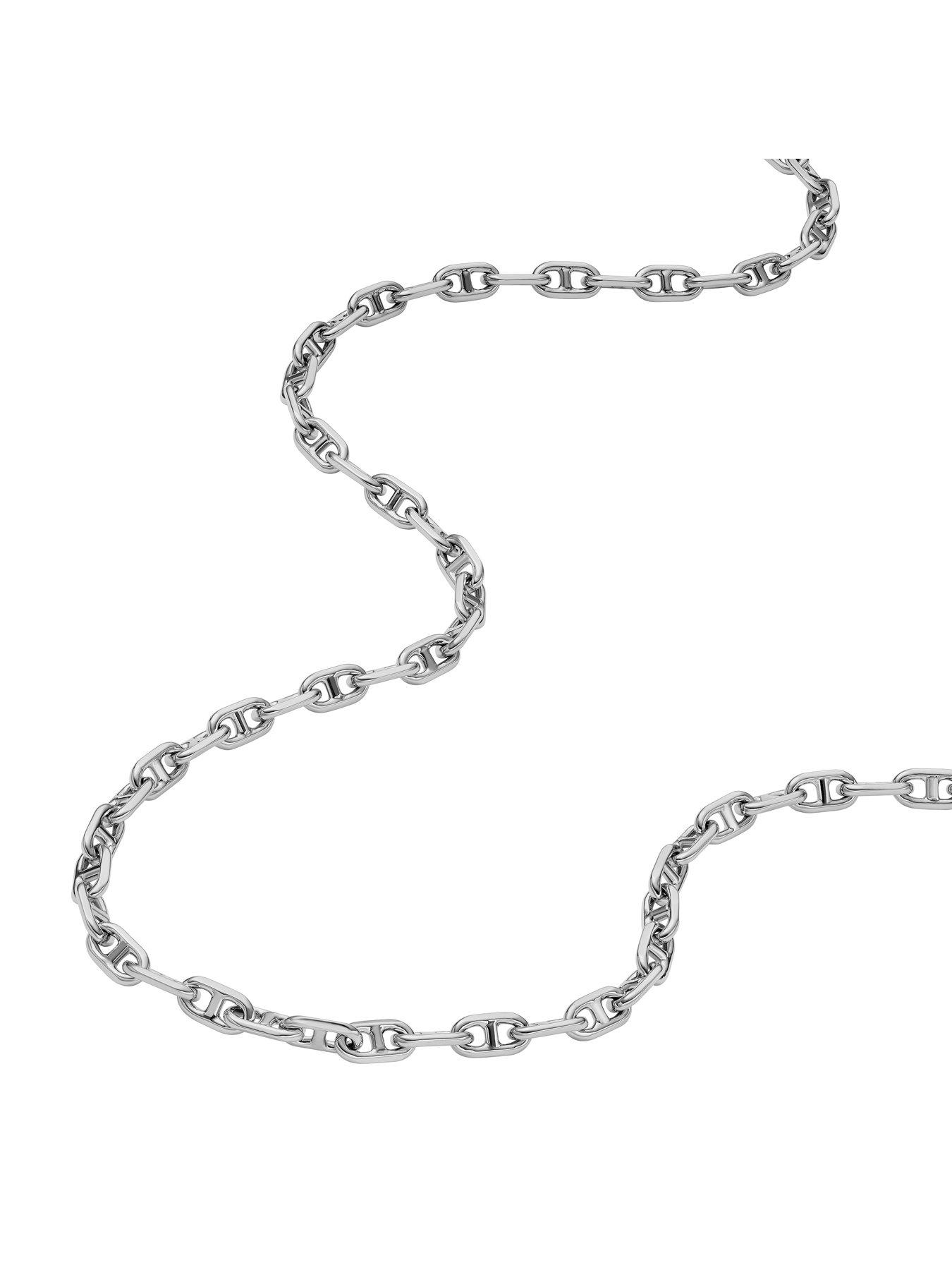 Image 2 of 4 of Fossil Women's Heritage D-Link Silver-Tone Brass Chain Necklace