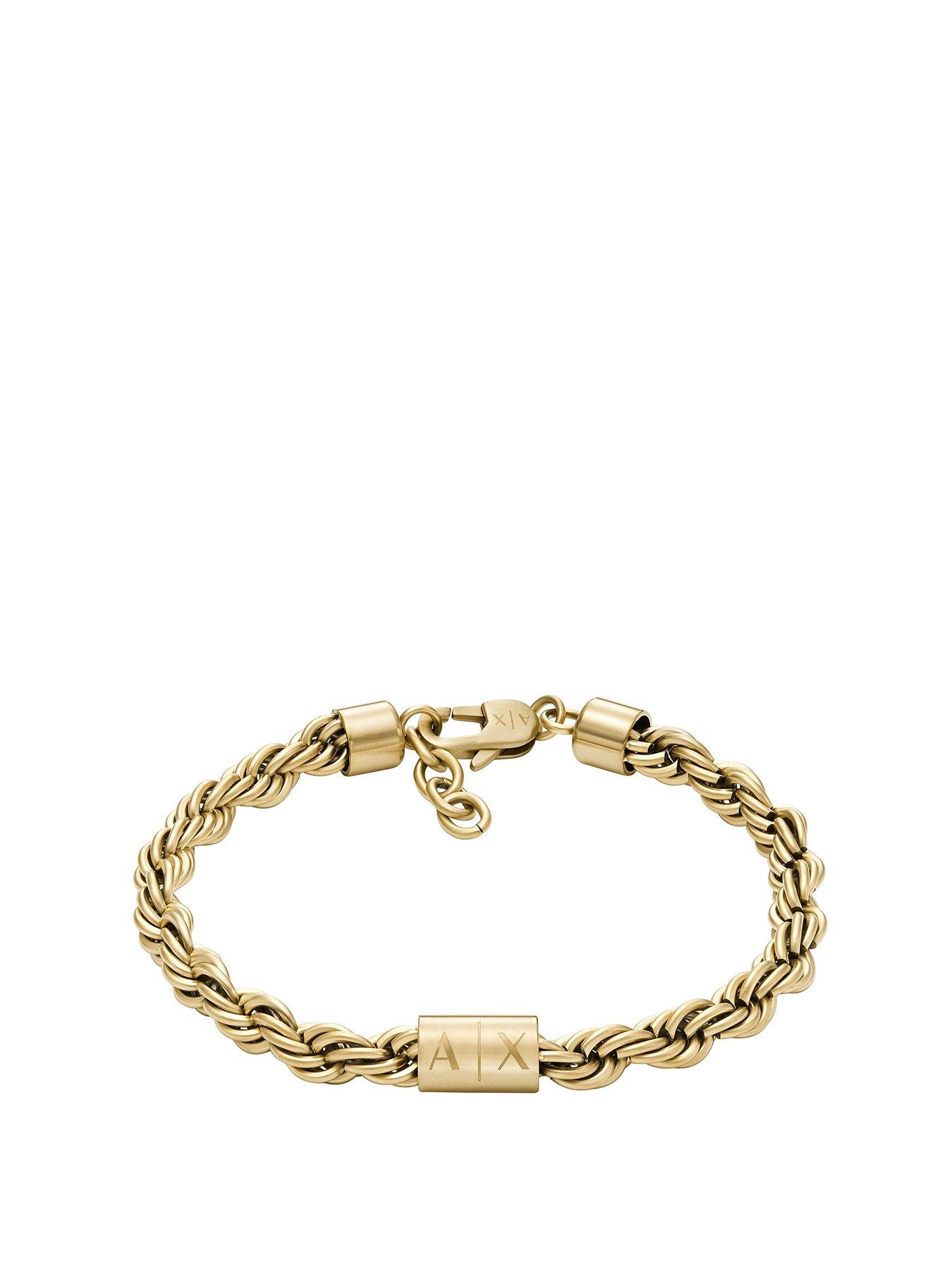 Armani Exchange Gold-Tone Stainless Steel Chain Bracelet