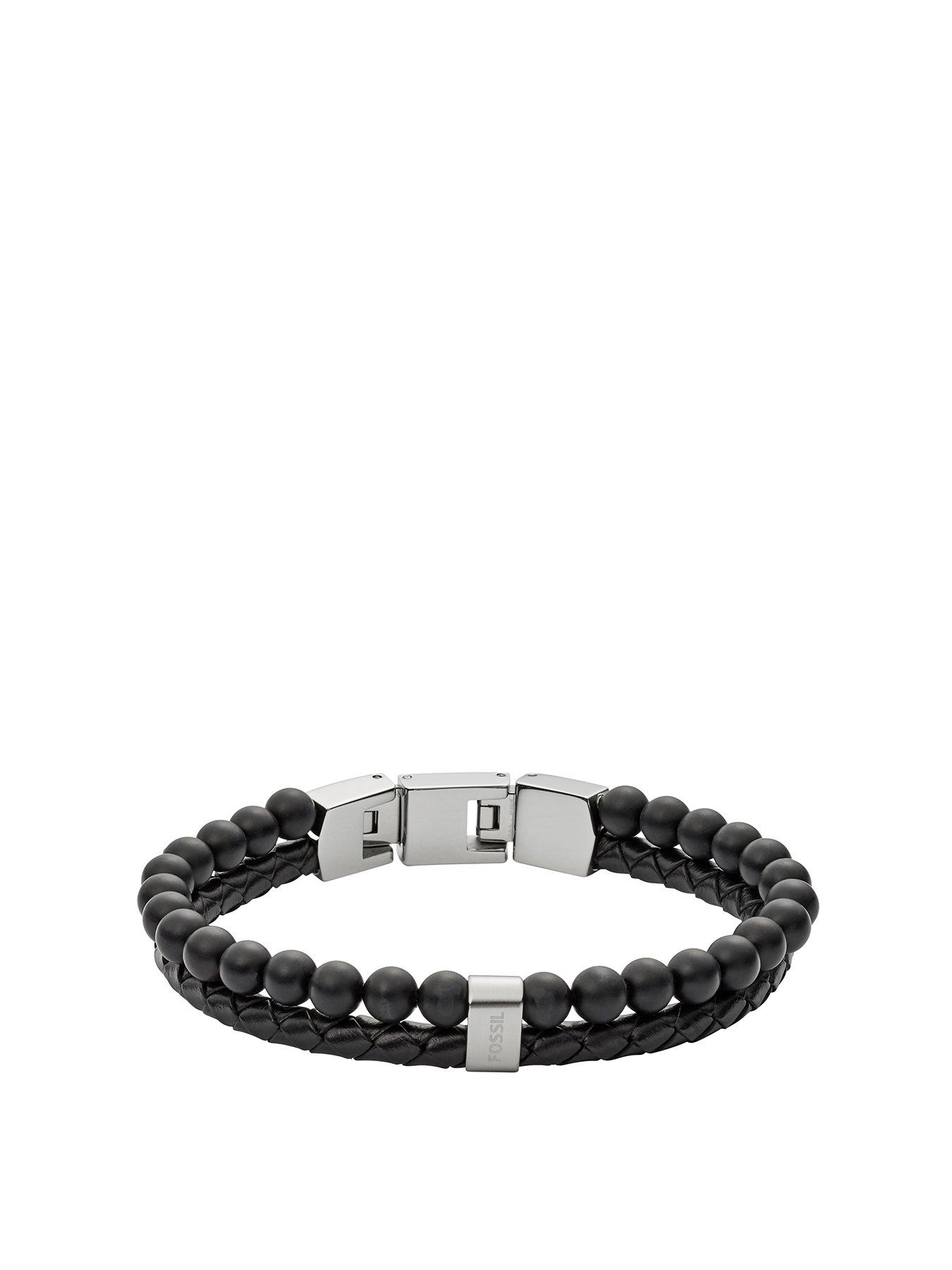 Product photograph of Fossil Men S Vintage Casual Multi-strand Bracelet from very.co.uk