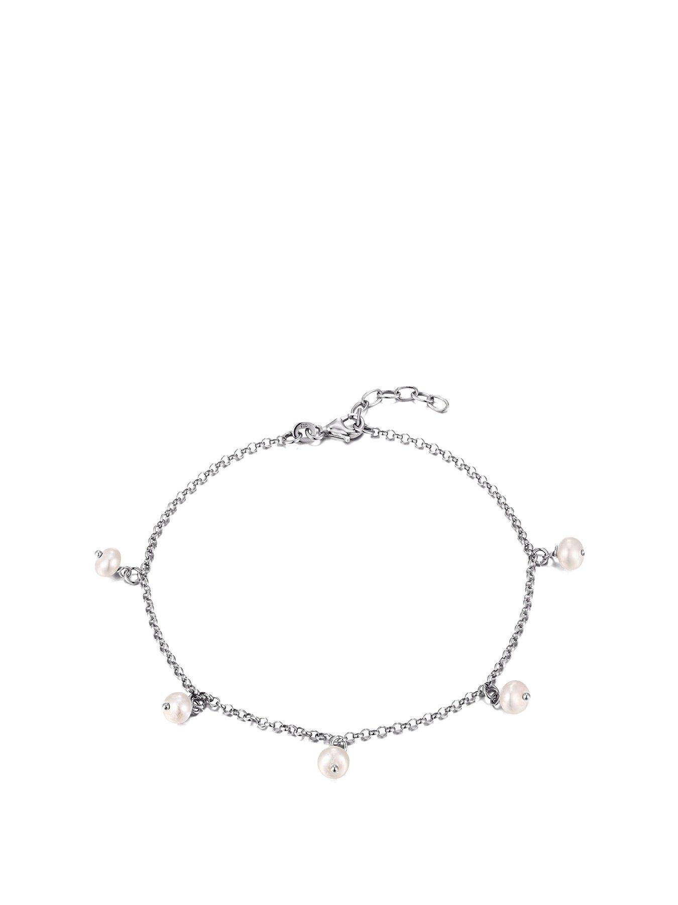 Product photograph of Seol Gold Pearl Charm Anklet from very.co.uk