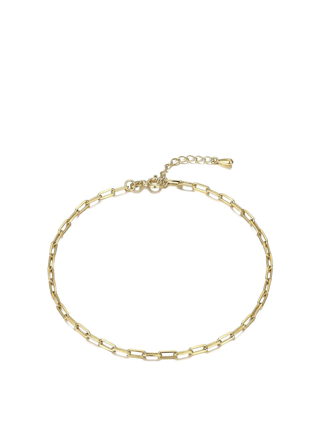 Product photograph of Seol Gold Cable Chain Anklet from very.co.uk