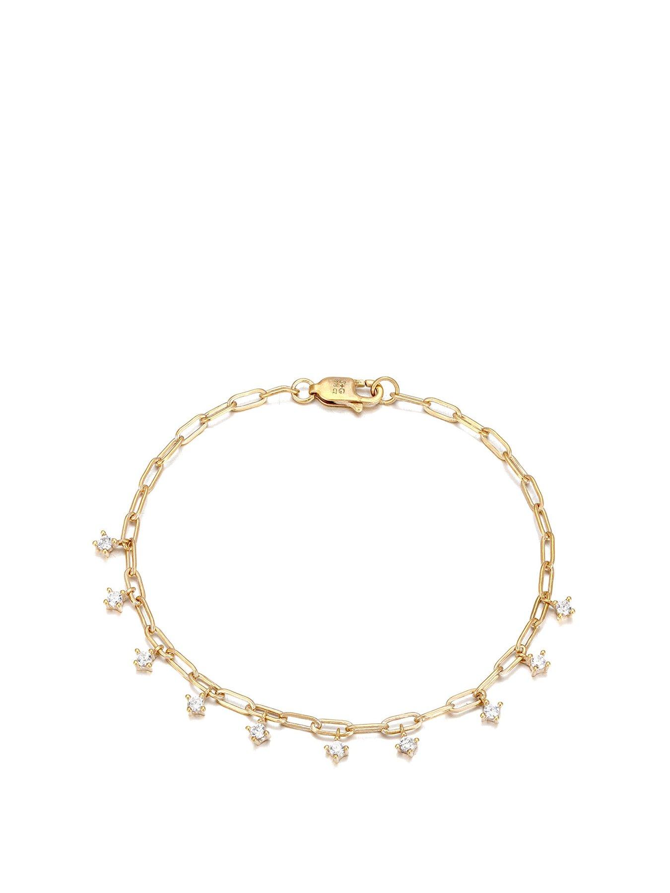 Product photograph of Seol Gold Cz Cable Bracelet from very.co.uk