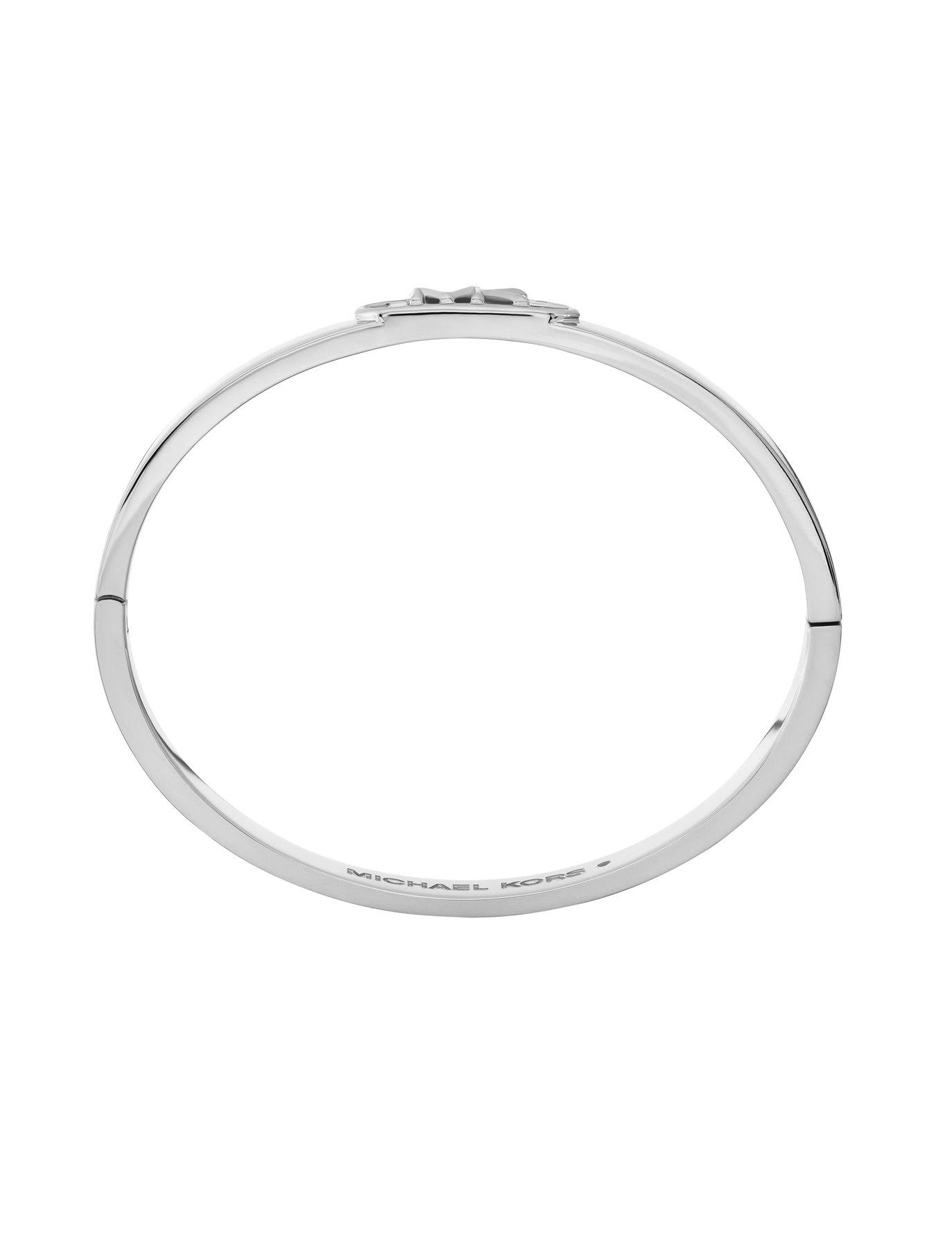 Image 3 of 3 of Michael Kors Platinum-Plated Empire Link Bangle Bracelet