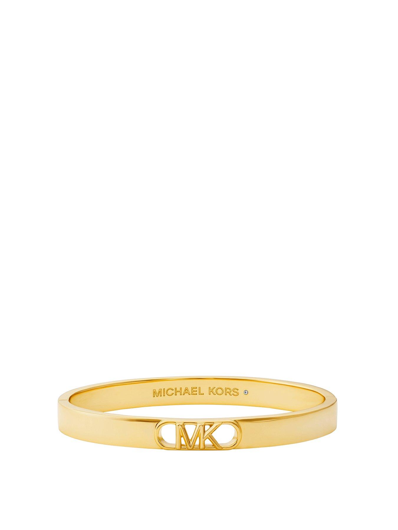 Product photograph of Michael Kors 14k Gold-plated Empire Link Bangle Bracelet from very.co.uk