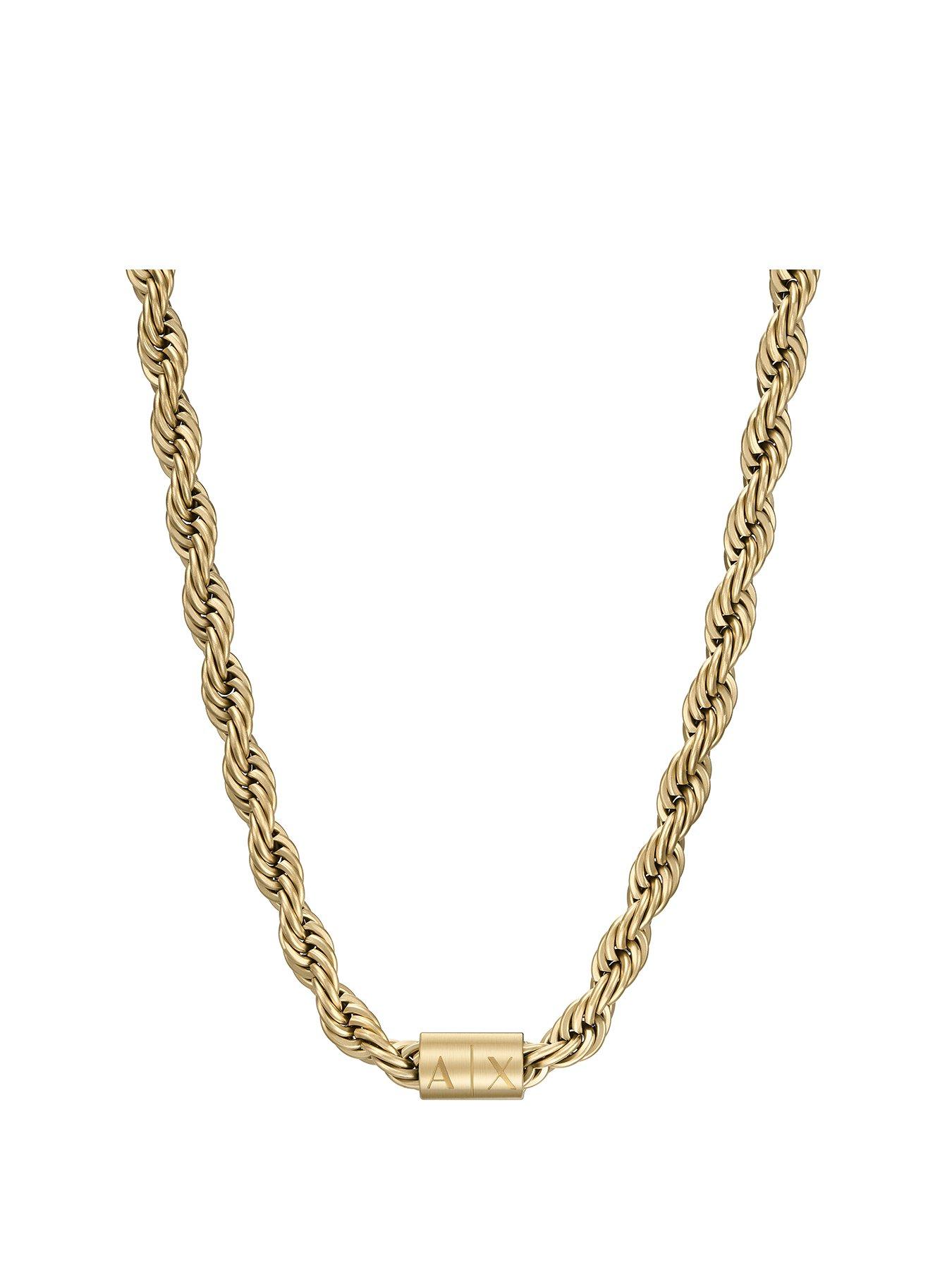 Image 1 of 3 of Armani Exchange Gold-Tone Stainless Steel Chain Necklace