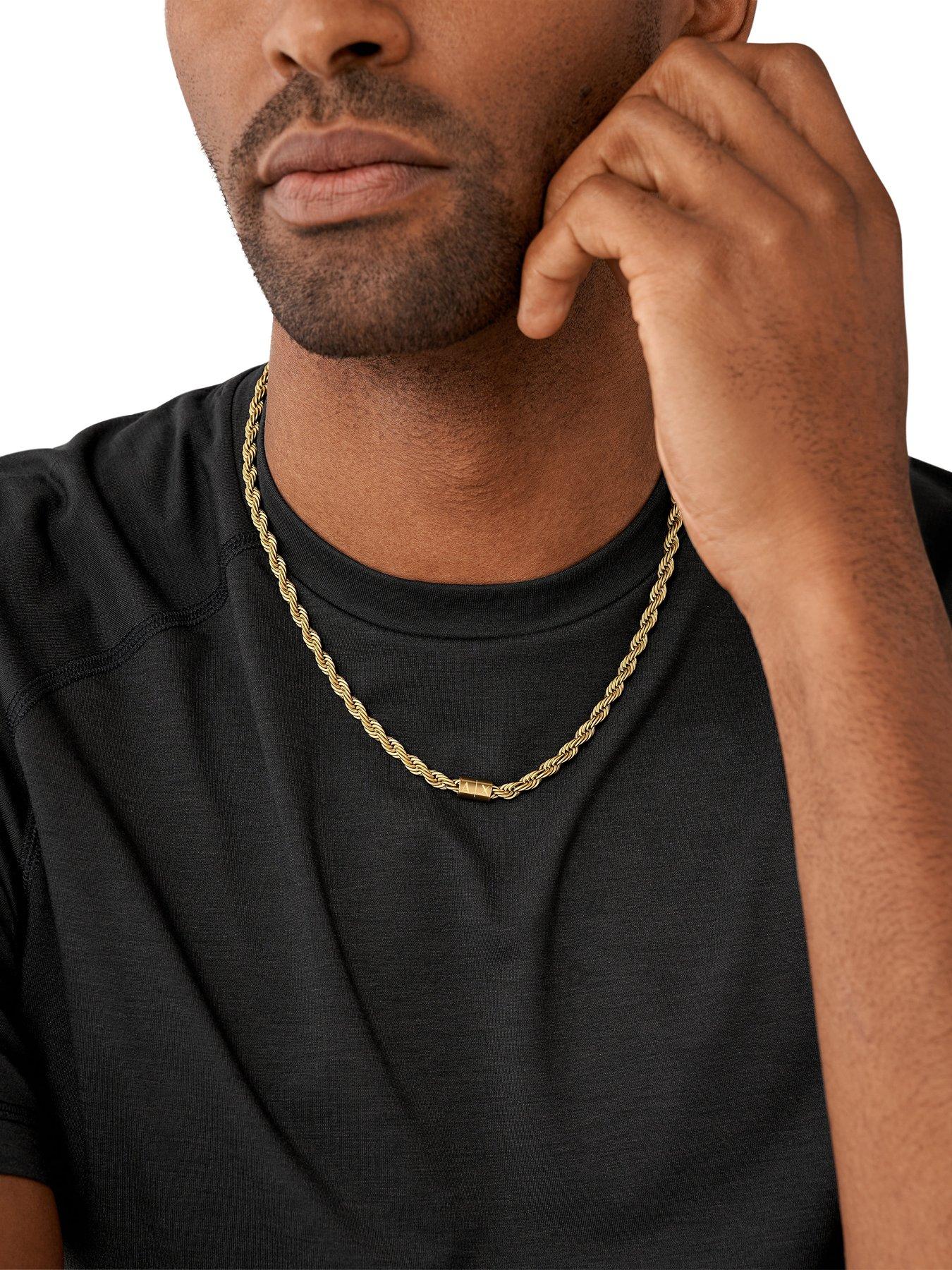 Image 2 of 3 of Armani Exchange Gold-Tone Stainless Steel Chain Necklace