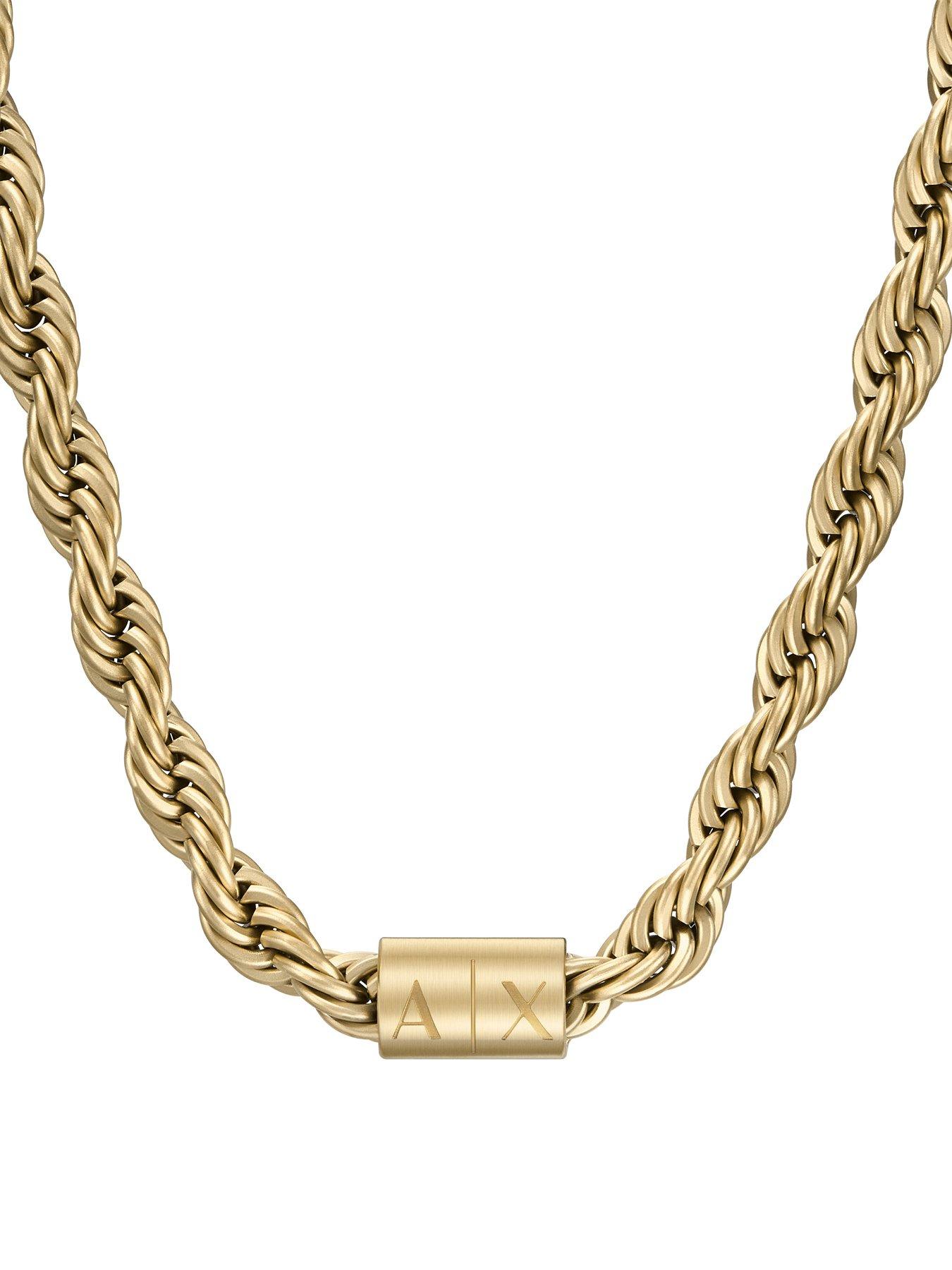 Image 3 of 3 of Armani Exchange Gold-Tone Stainless Steel Chain Necklace