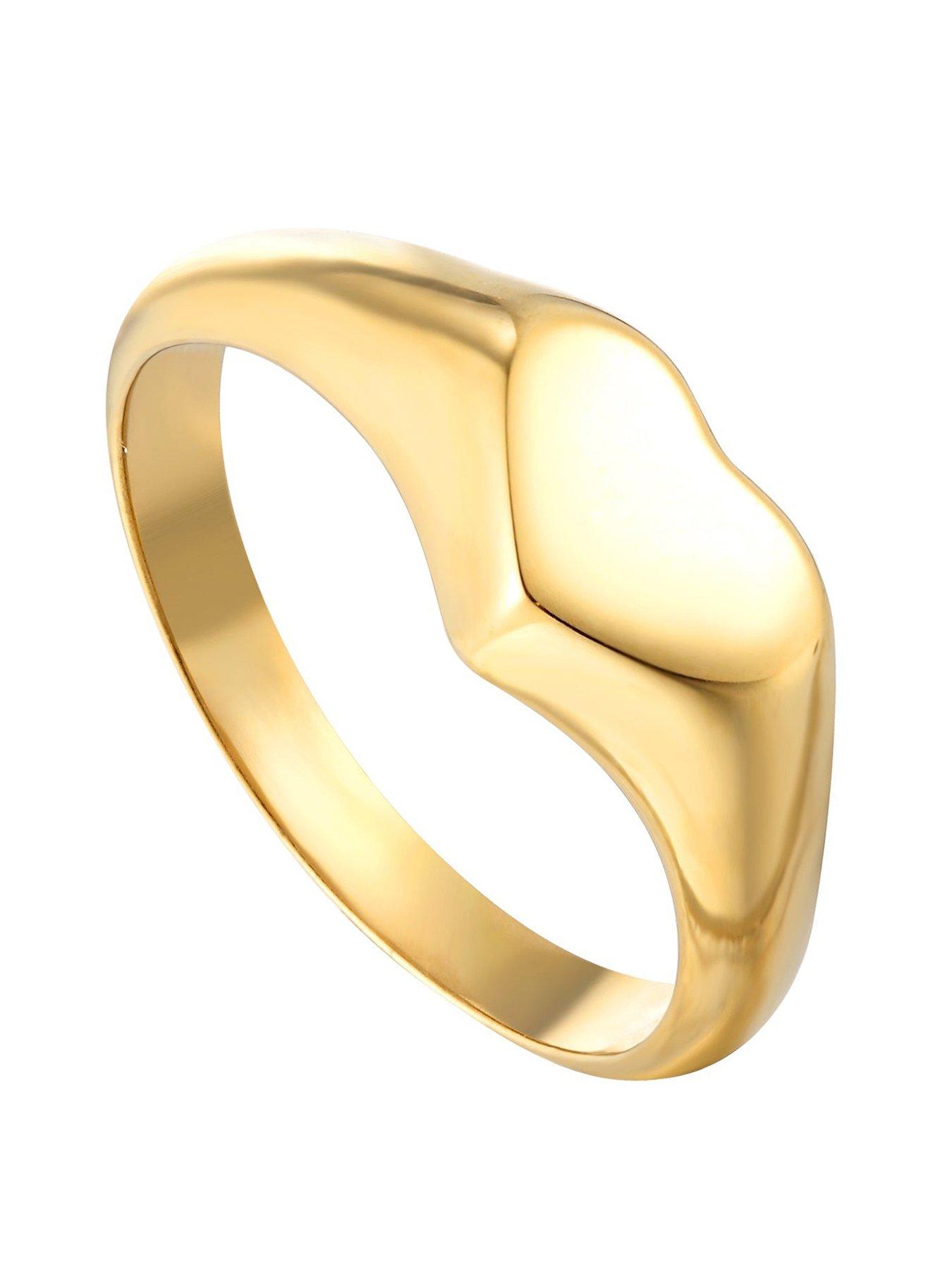 Product photograph of Seol Gold Heart Signet Ring from very.co.uk