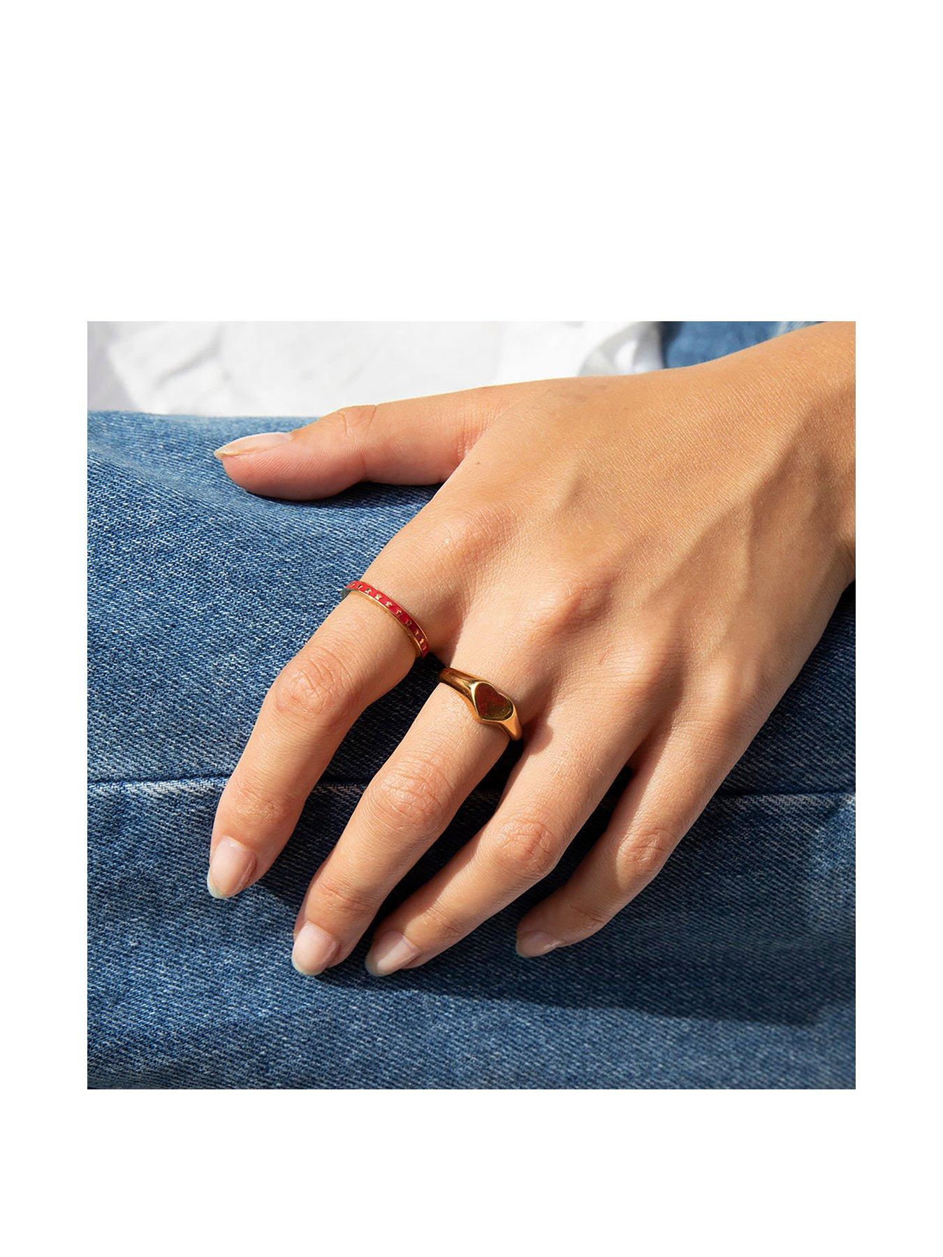 Image 2 of 5 of Seol + Gold Heart Signet Ring